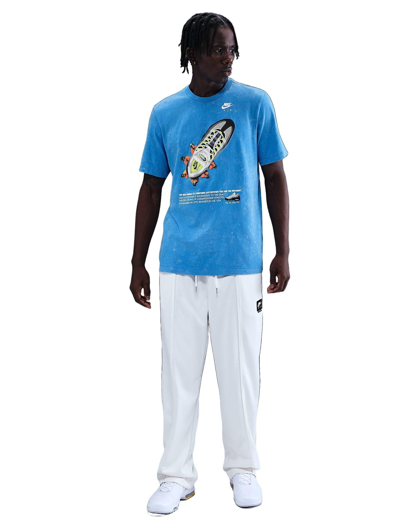 Nike Men's Sportswear Air Max 95 OC Graphic T-Shirt - BLUE Thumbnail View 4