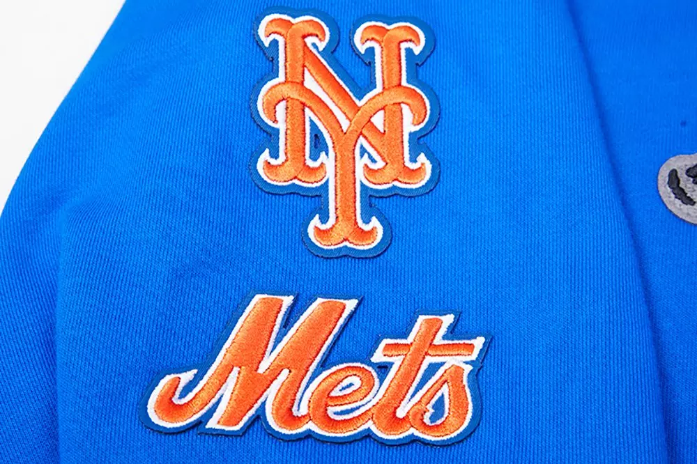 Pro Standard Women's MLB New York Mets Mashup Rib Fleece Crewneck -Royal/Orange - ROYAL/ORANGE
