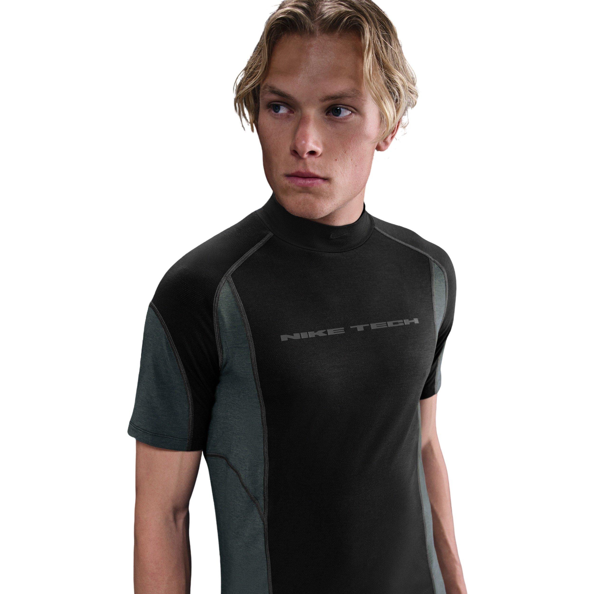 Nike Men's Tech Dri-FIT Short-Sleeve Base Layer -Black - BLACK Thumbnail View 1