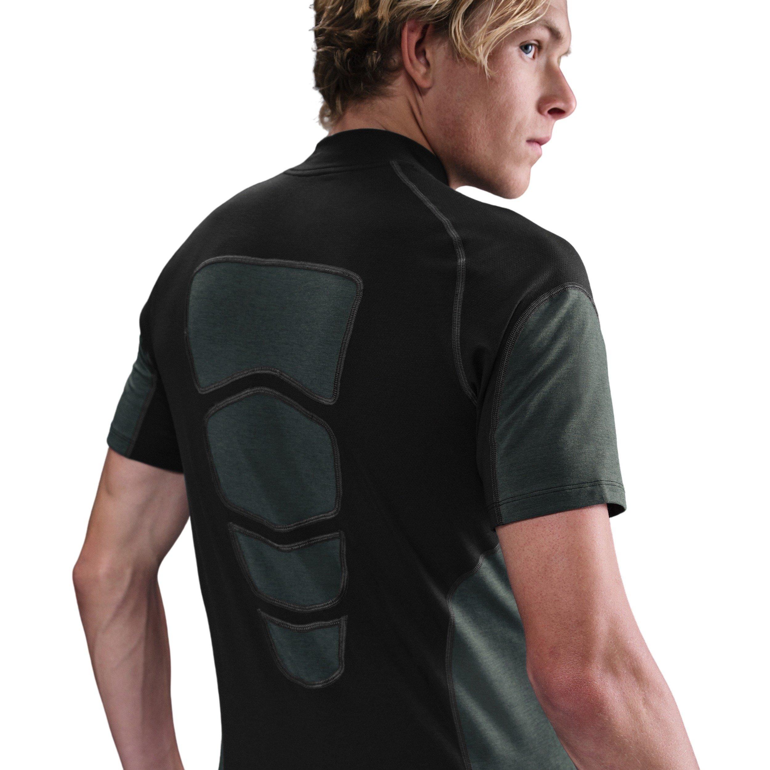 Nike Men's Tech Dri-FIT Short-Sleeve Base Layer - Black - BLACK Thumbnail View 2