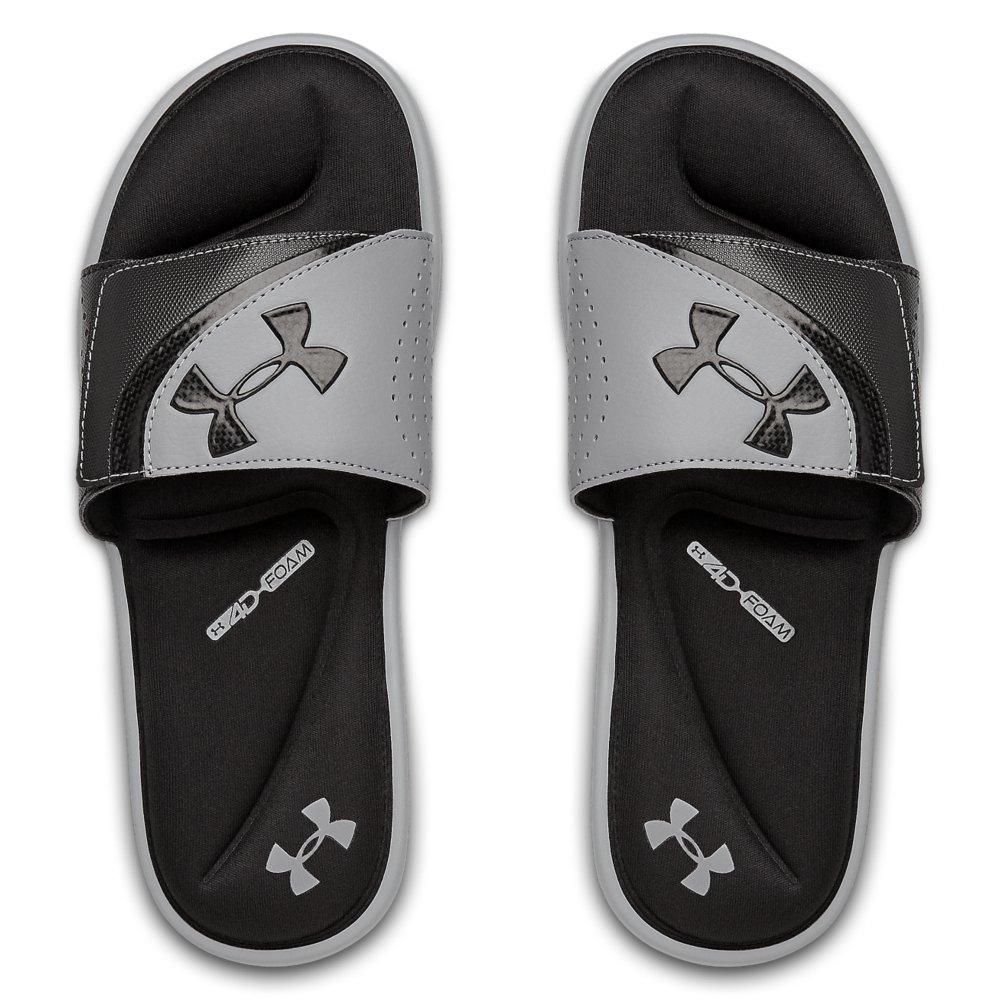 Under Armour Ignite VI "Black/Steel" Men's Slide - BLACK/STEEL Thumbnail View 3
