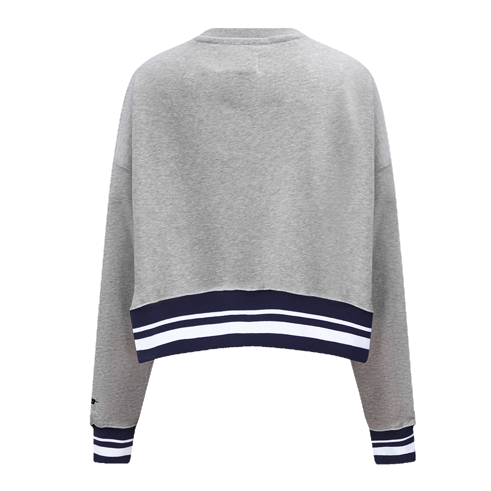 Pro Standard Women's MLB New York Yankees Mashup Rib Fleece Crewneck - Grey/Navy - GREY/NAVY Thumbnail View 2