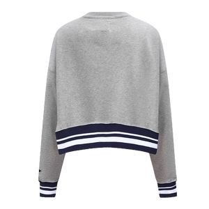 Pro Standard Women's MLB New York Yankees Mashup Rib Fleece Crewneck -Grey/Navy