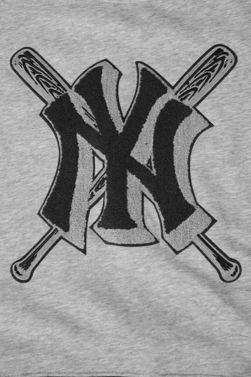 Pro Standard Women's MLB New York Yankees Mashup Rib Fleece Crewneck -Grey/Navy - GREY/NAVY
