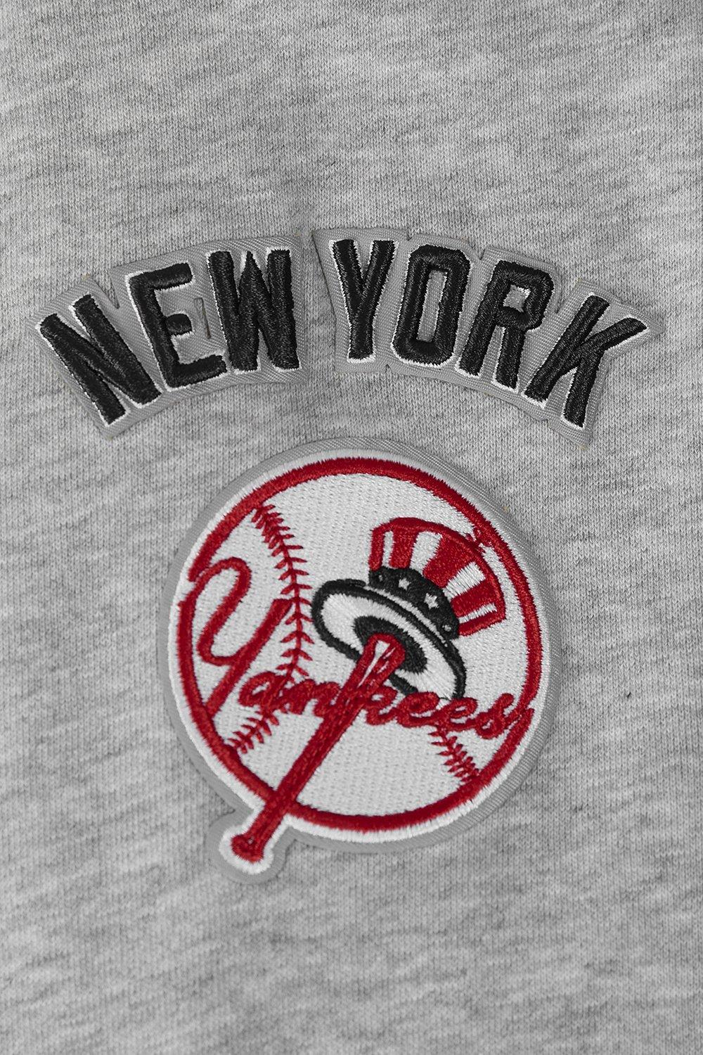 Pro Standard Women's MLB New York Yankees Mashup Rib Fleece Crewneck - Grey/Navy - GREY/NAVY Thumbnail View 6