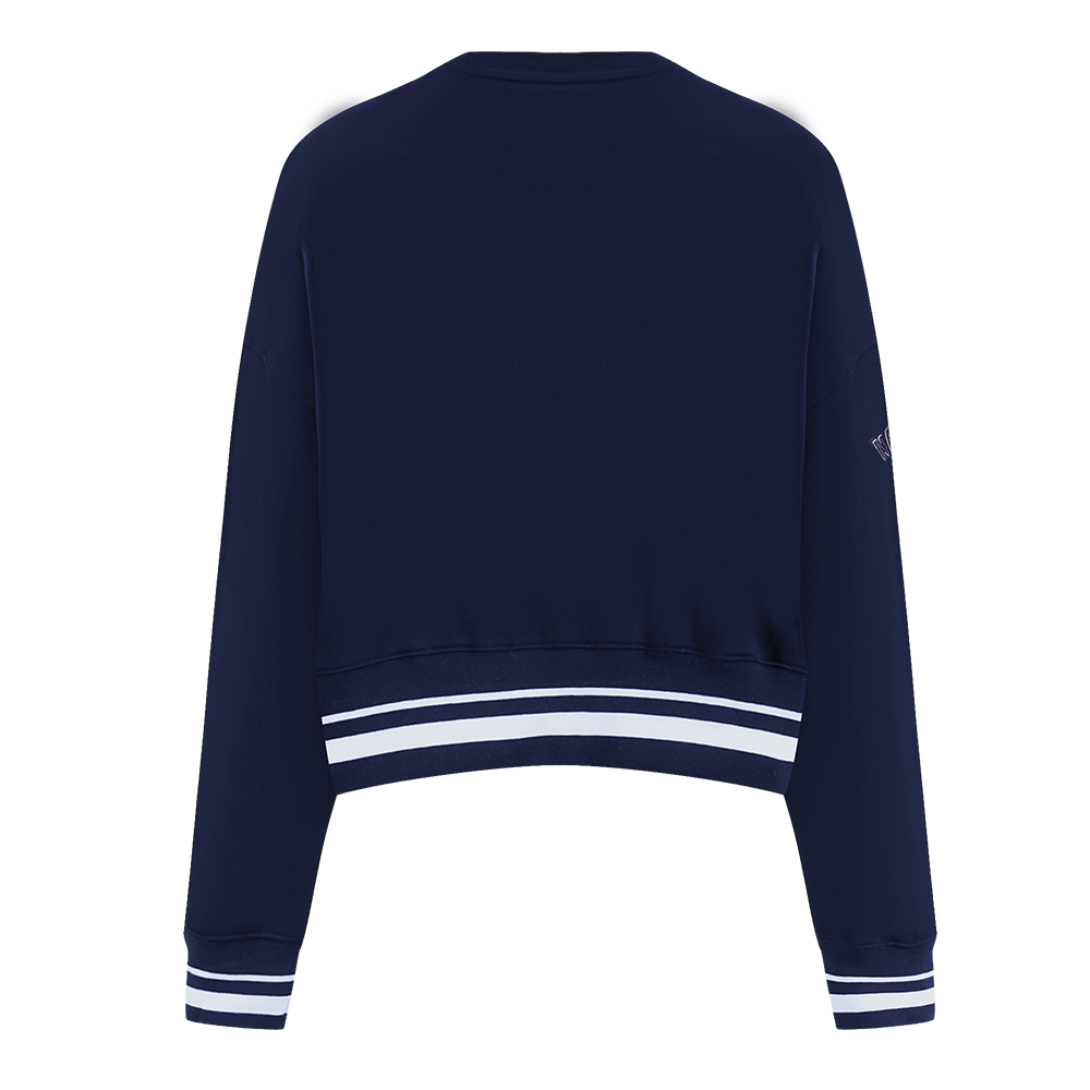 Pro Standard Women's MLB New York Yankees Mashup Rib Fleece Crewneck - Navy - NAVY Thumbnail View 2