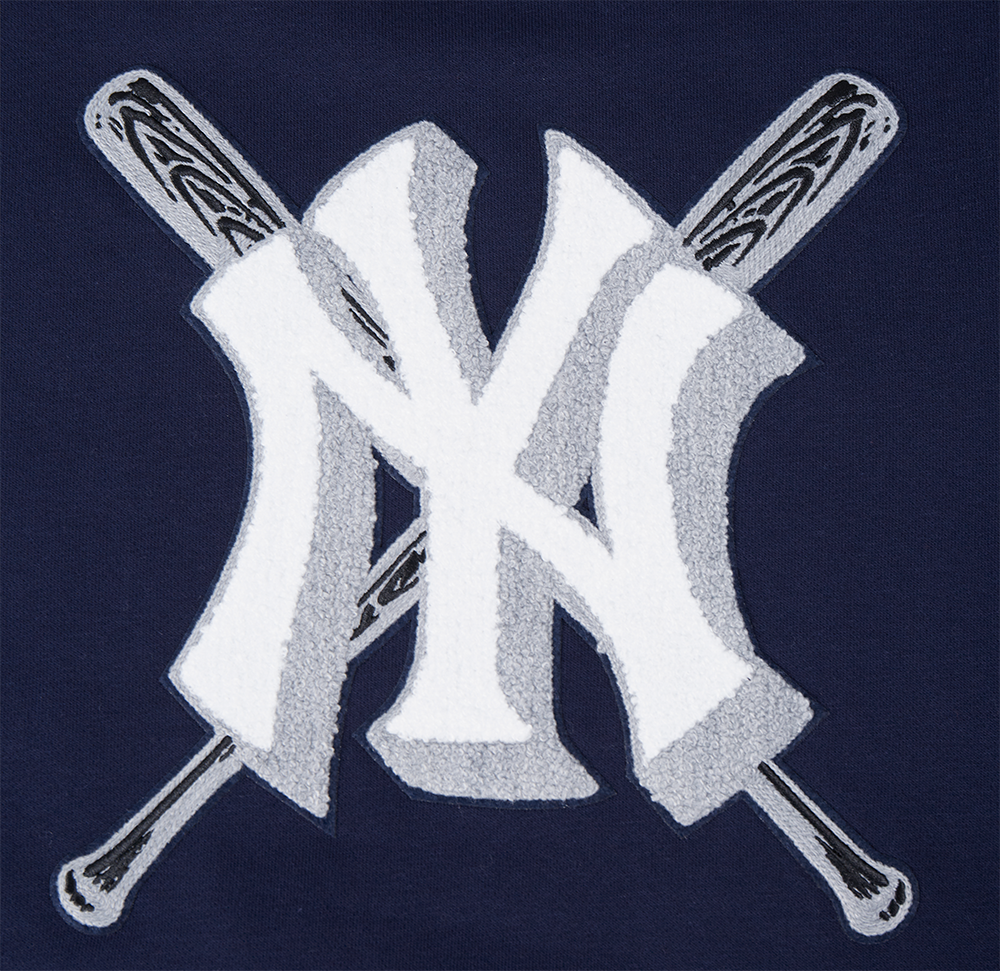 Pro Standard Women's MLB New York Yankees Mashup Rib Fleece Crewneck -Navy - NAVY Thumbnail View 5