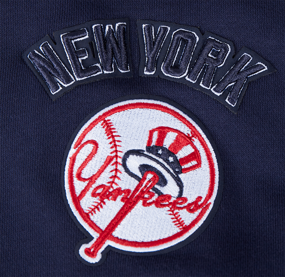 Pro Standard Women's MLB New York Yankees Mashup Rib Fleece Crewneck - Navy - NAVY Thumbnail View 6