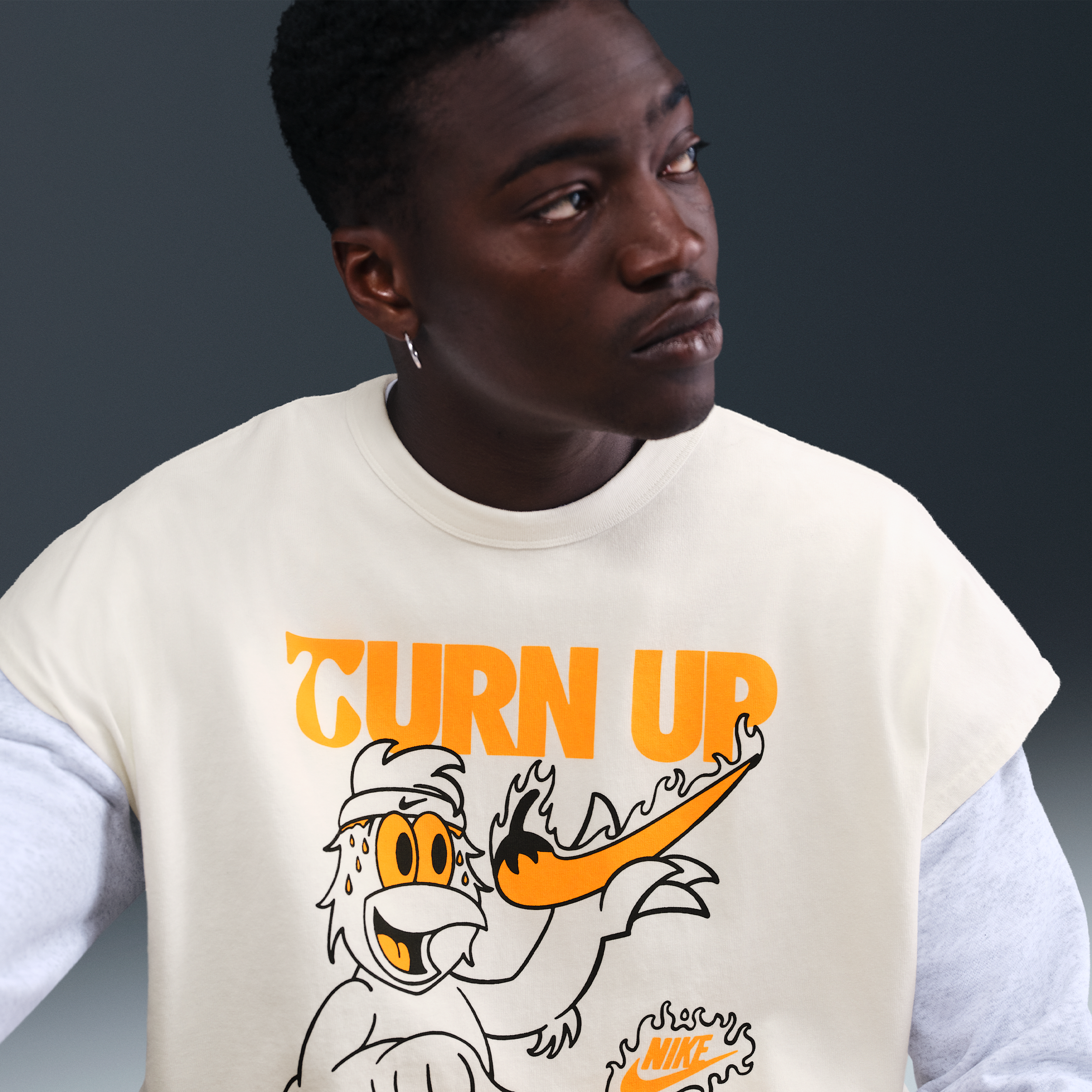 Nike Men's Sportswear Sole Food Sleeveless T-Shirt -White - WHITE Thumbnail View 3