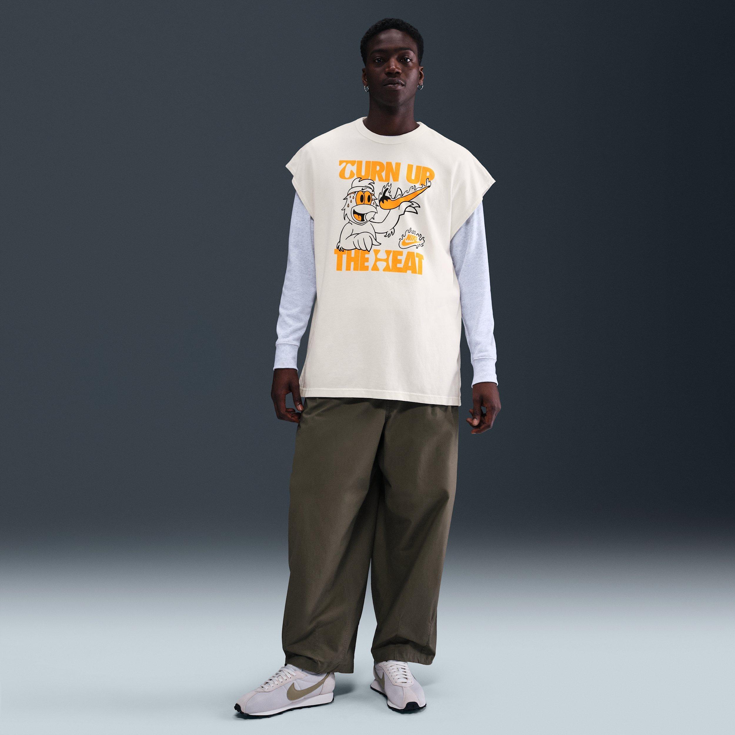 Nike Men's Sportswear Sole Food Sleeveless T-Shirt - White - WHITE Thumbnail View 4