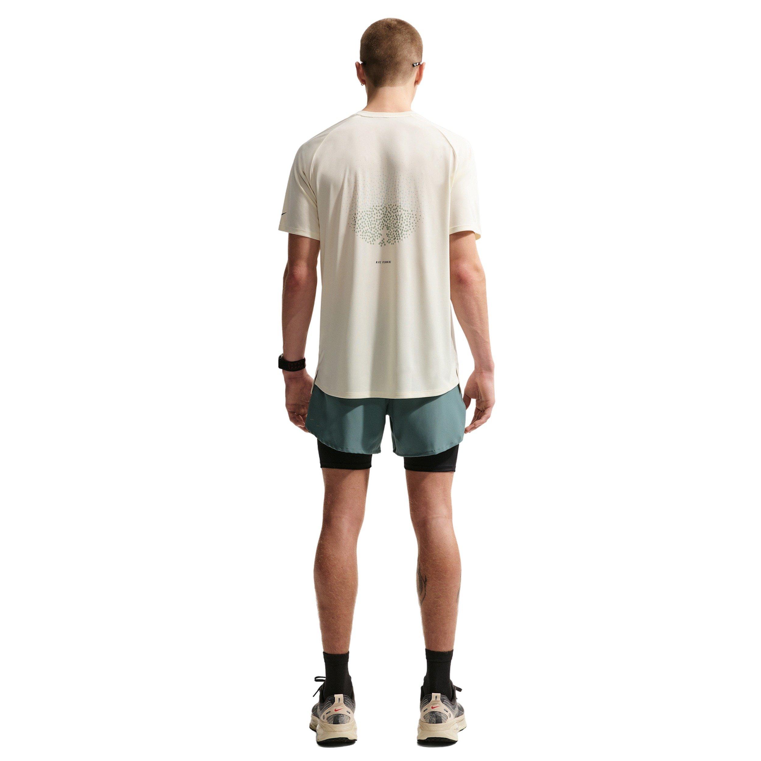 Nike Men's Stride Dri-FIT ADV Short-Sleeve Running Top - WHITE Thumbnail View 5