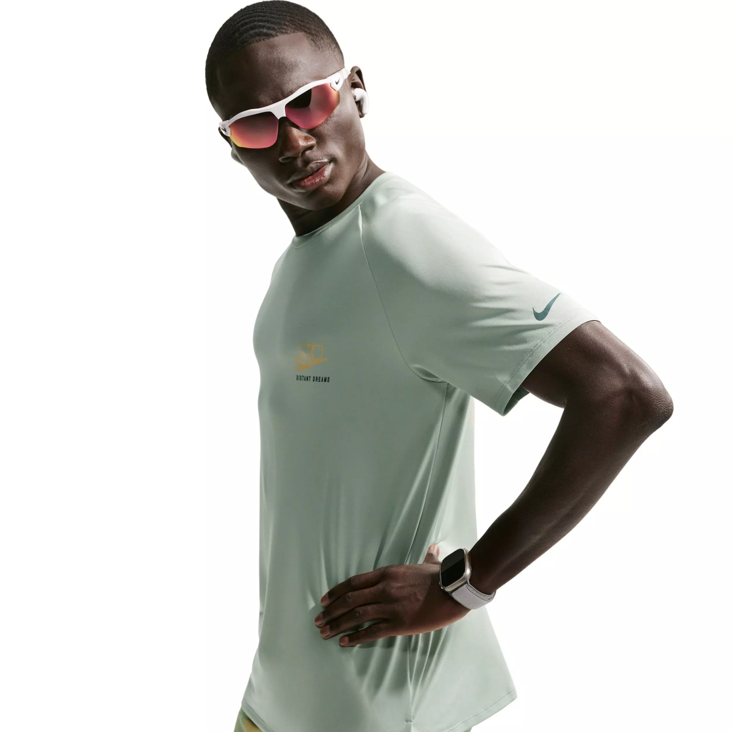 Nike Men's Stride Dri-FIT ADV Short-Sleeve Running Top - GREEN