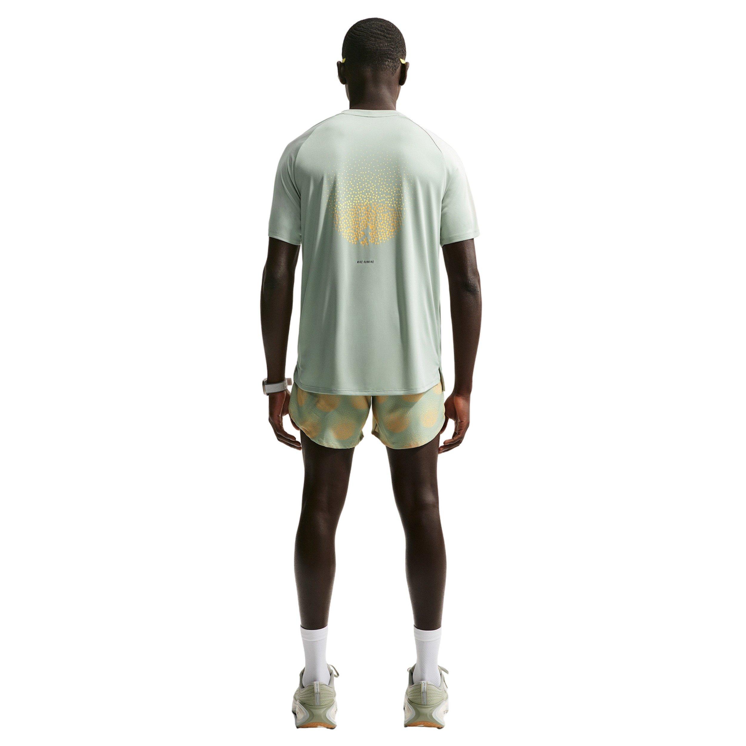 Nike Men's Stride Dri-FIT ADV Short-Sleeve Running Top - GREEN Thumbnail View 5