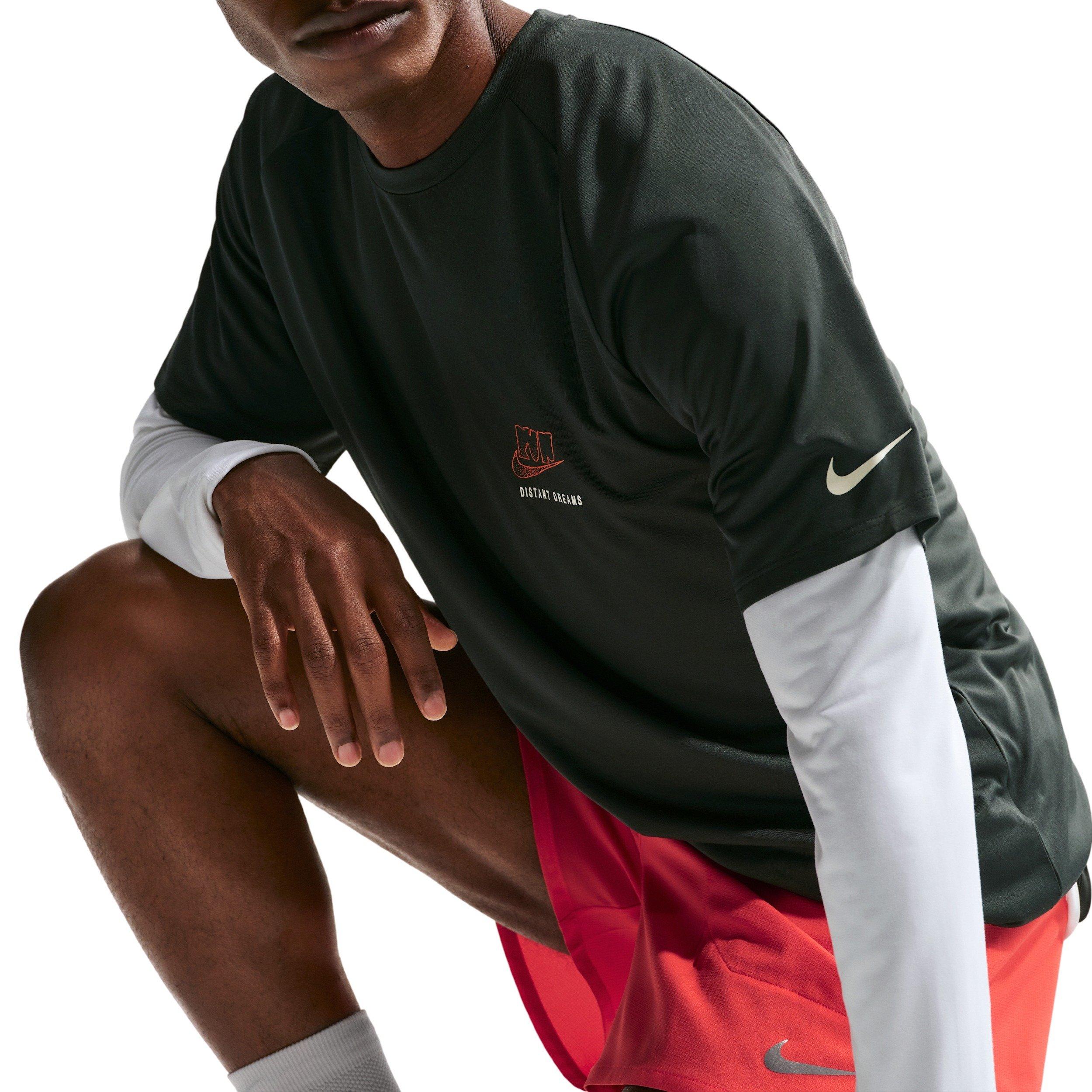 Nike Men's Stride Dri-FIT ADV Short-Sleeve Running Top - BLACK SPRUCE Thumbnail View 3