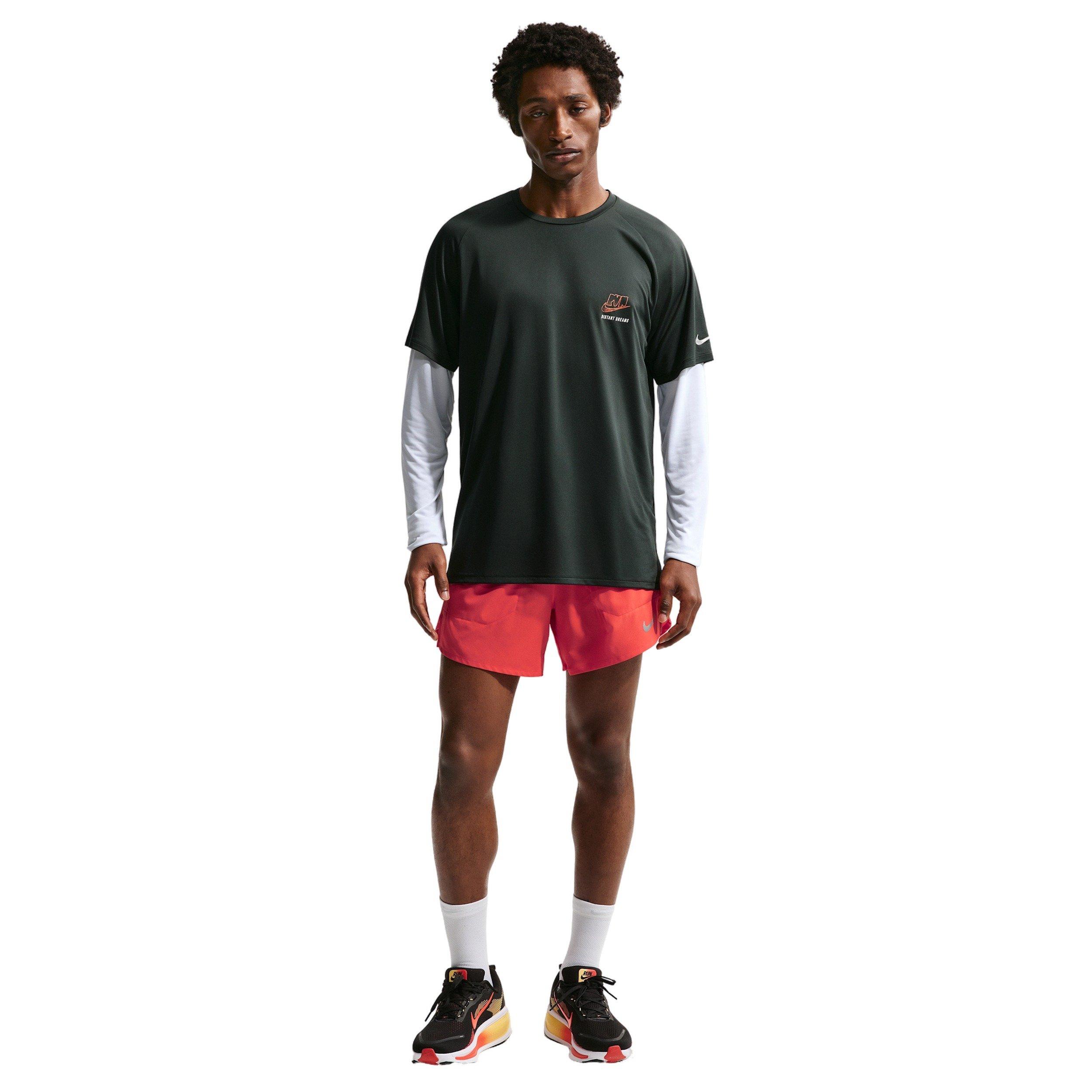 Nike Men's Stride Dri-FIT ADV Short-Sleeve Running Top - BLACK SPRUCE Thumbnail View 4