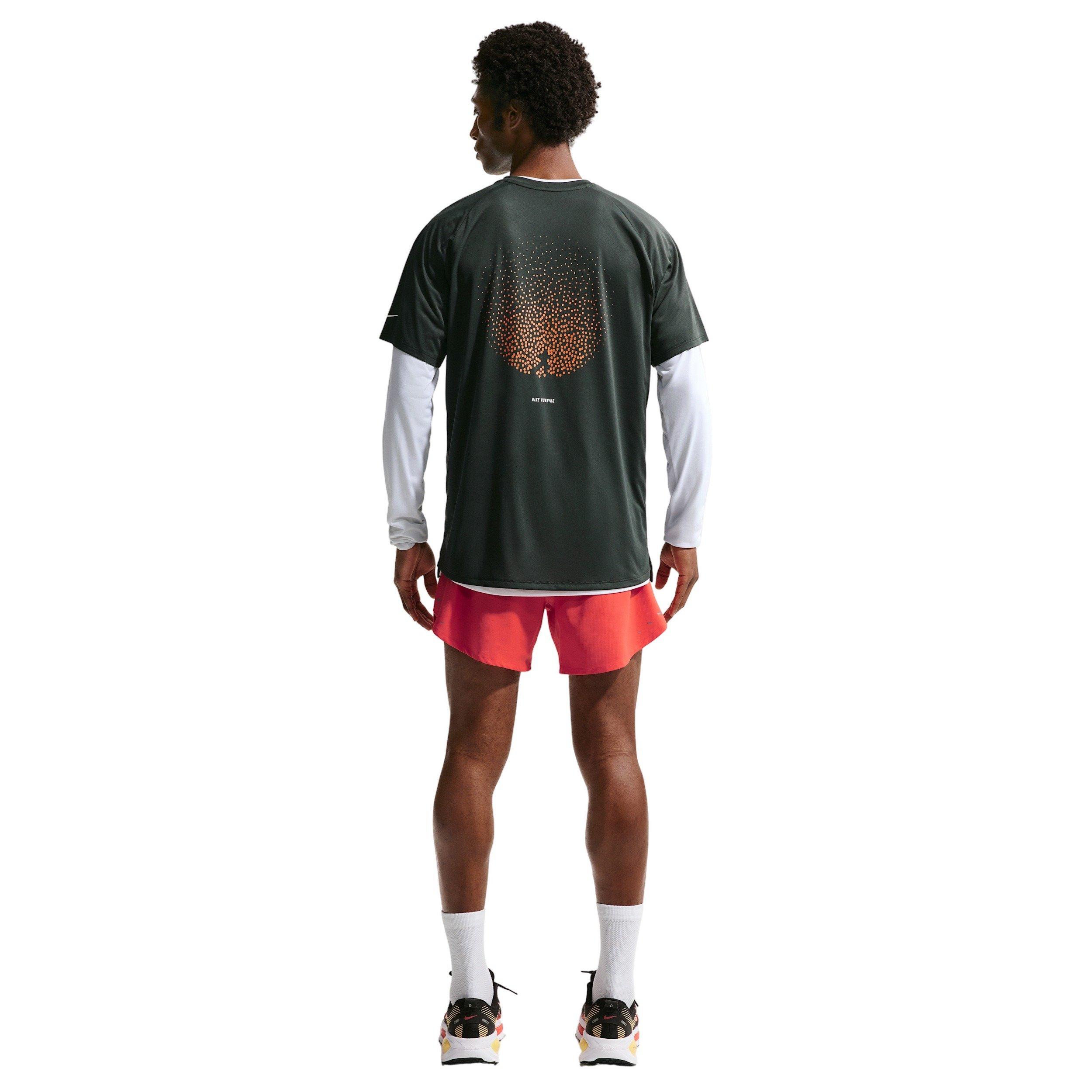 Nike Men's Stride Dri-FIT ADV Short-Sleeve Running Top - BLACK SPRUCE Thumbnail View 5