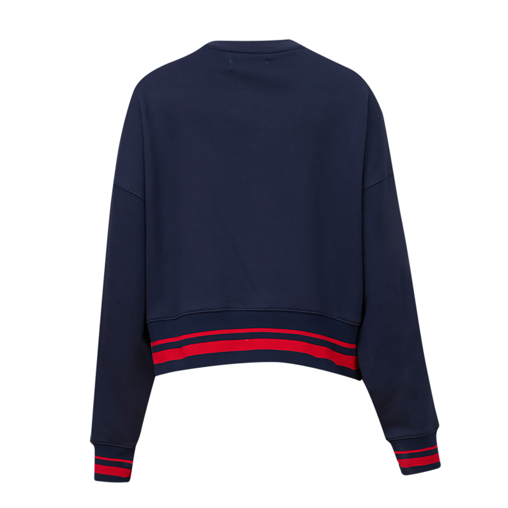 Pro Standard Women's MLB St. Louis Cardinals Mashup Rib Fleece Crewneck -Navy/Red - NAVY/RED Thumbnail View 2
