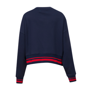 Pro Standard Women's MLB St. Louis Cardinals Mashup Rib Fleece Crewneck -Navy/Red