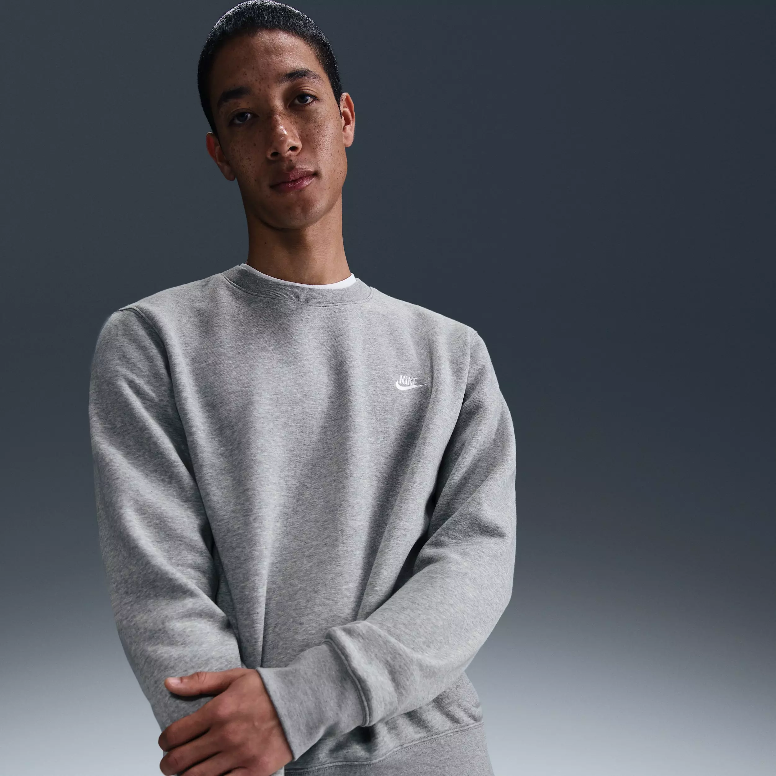 Nike Men's Club BB Fleece Crew - GREY