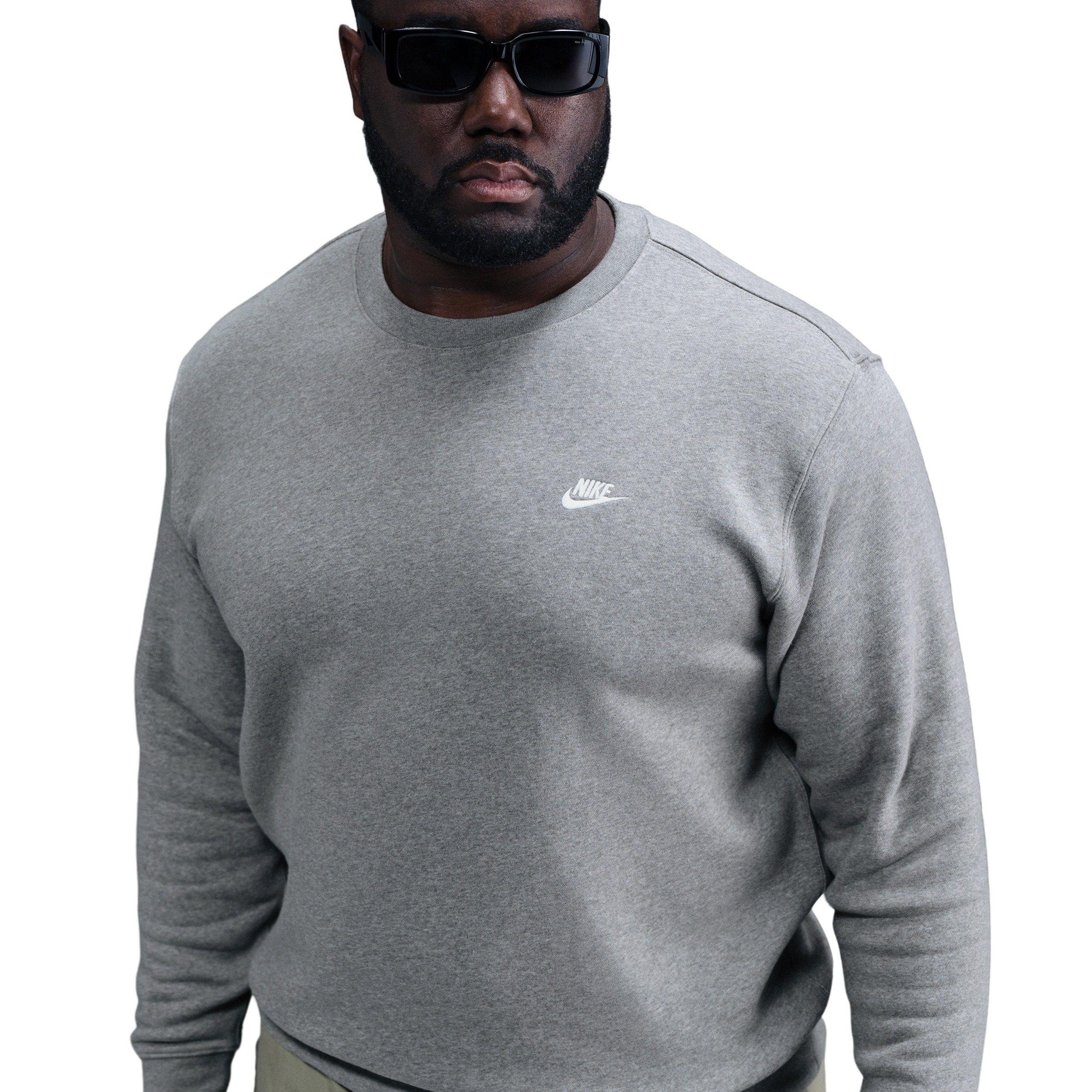 Nike Men's Club BB Fleece Crew - GREY Thumbnail View 6