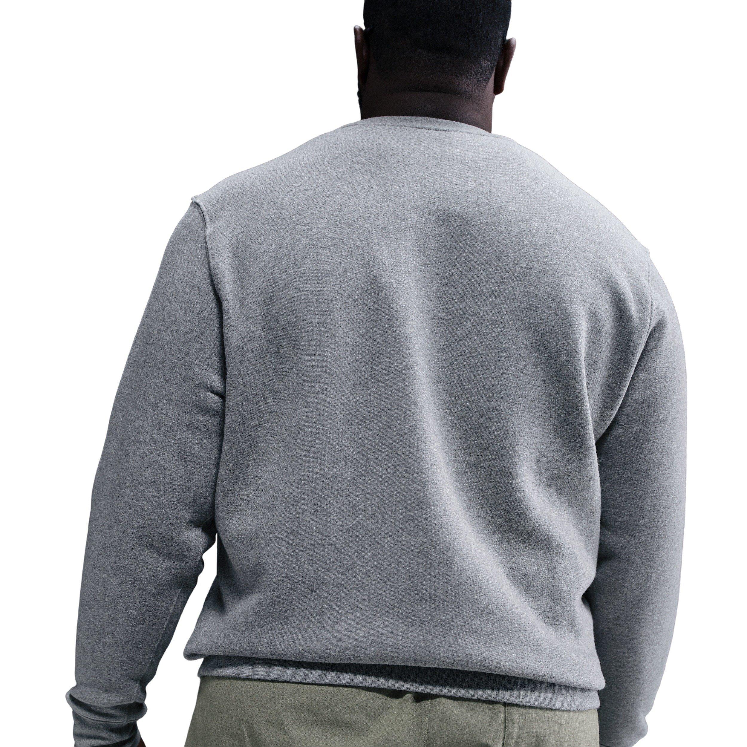 Nike Men's Club BB Fleece Crew - GREY Thumbnail View 7