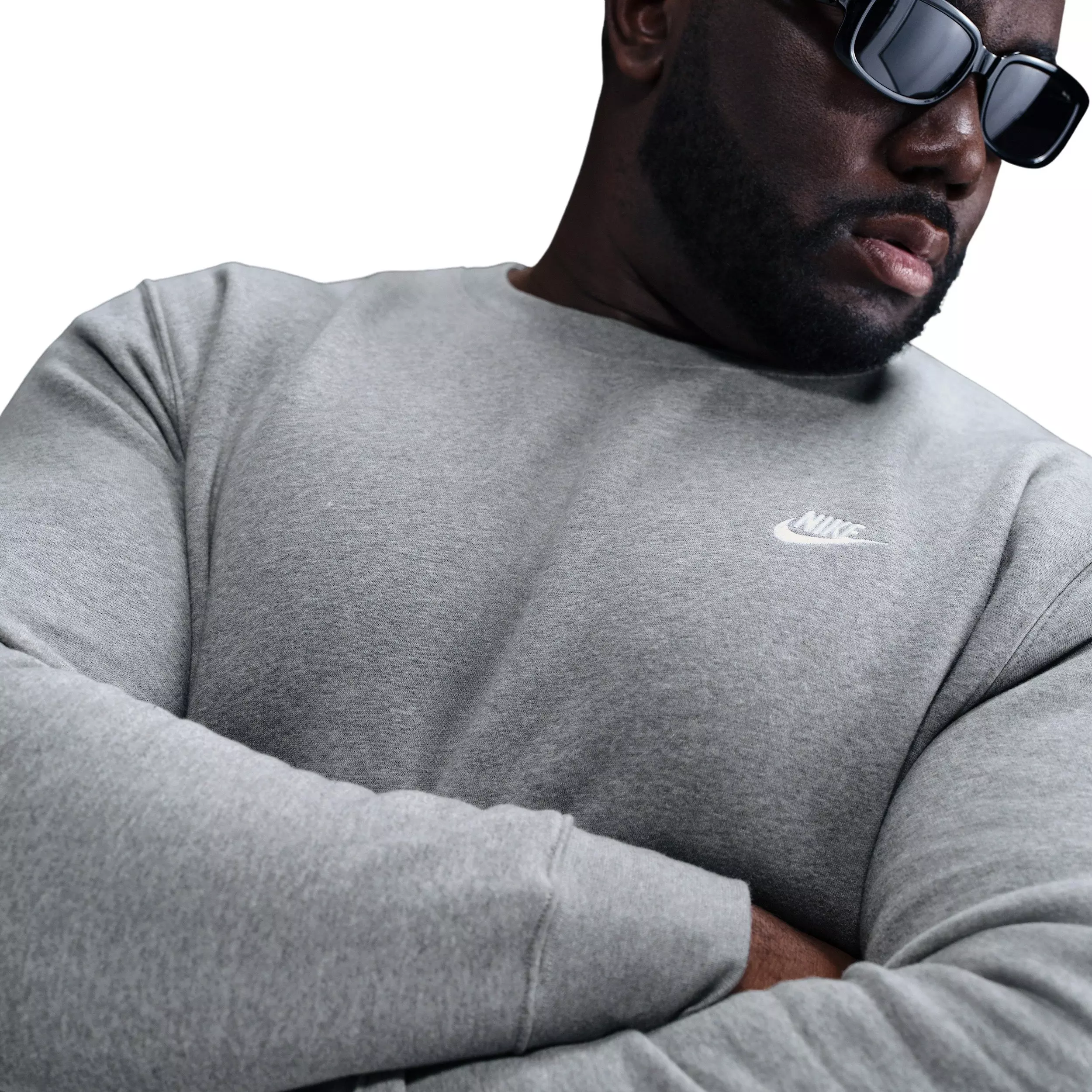 Nike Men's Club BB Fleece Crew - GREY