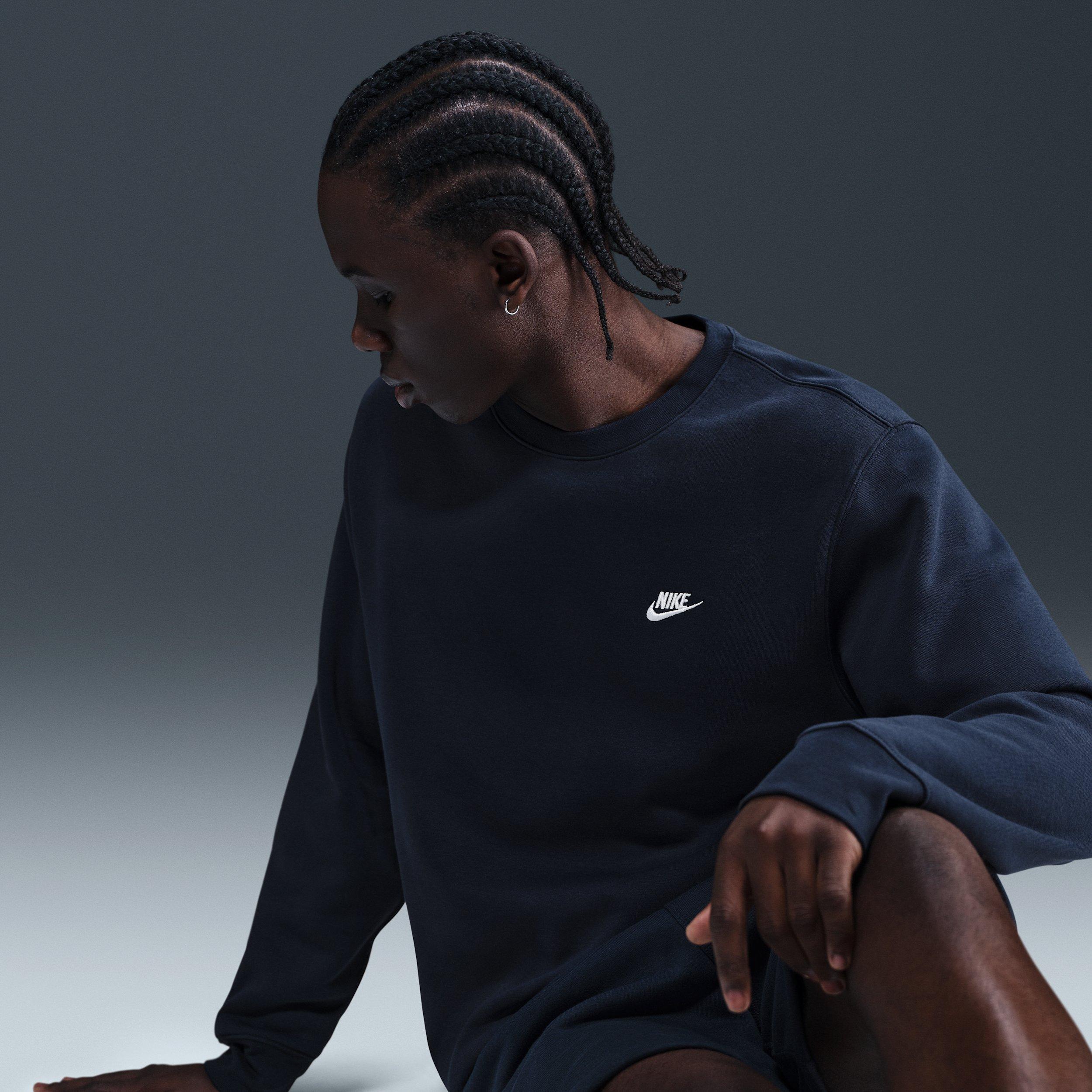 Nike Men's Club BB Fleece Crew - BLUE Thumbnail View 3
