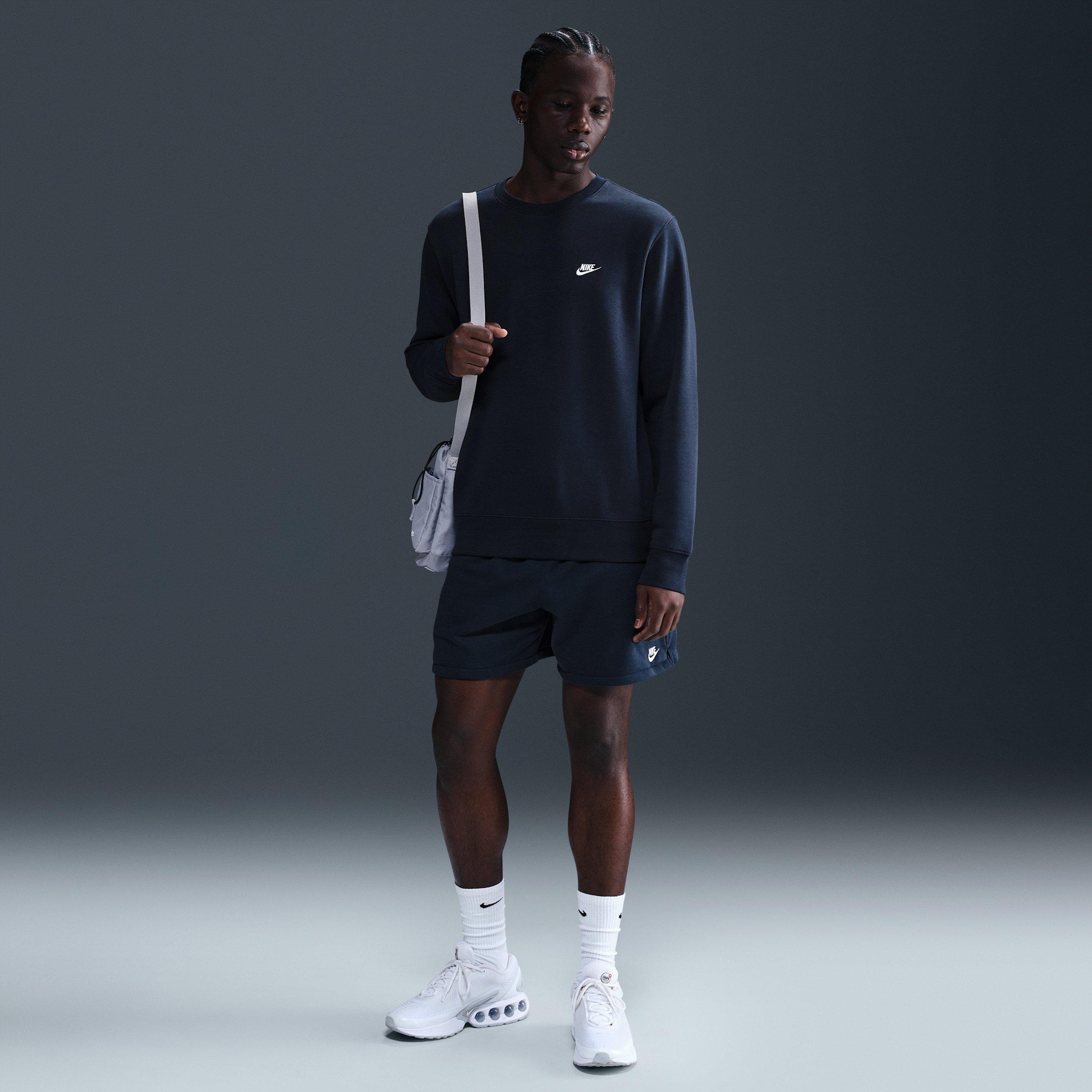 Nike Men's Club BB Fleece Crew - BLUE Thumbnail View 4