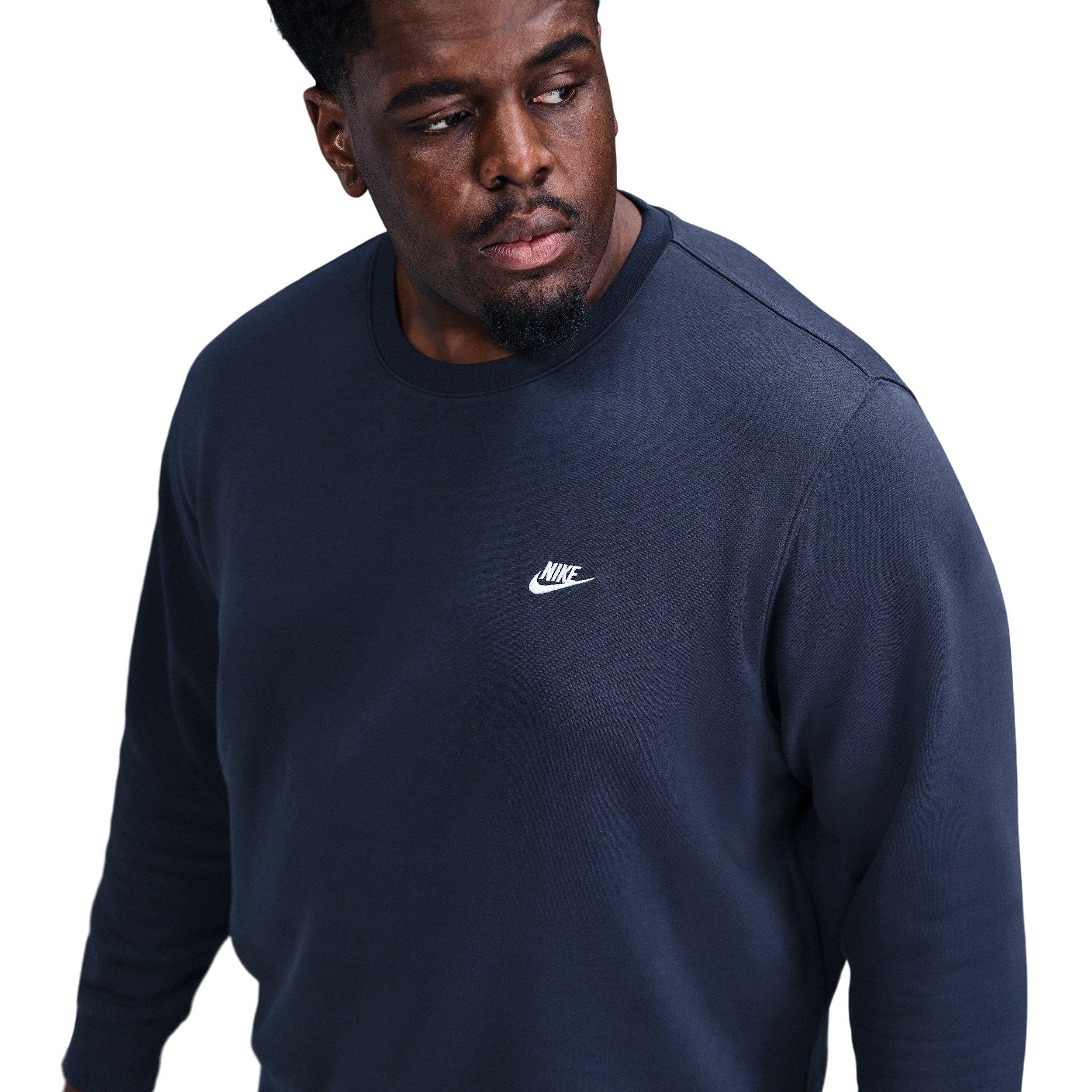 Nike Men's Club BB Fleece Crew - BLUE Thumbnail View 6
