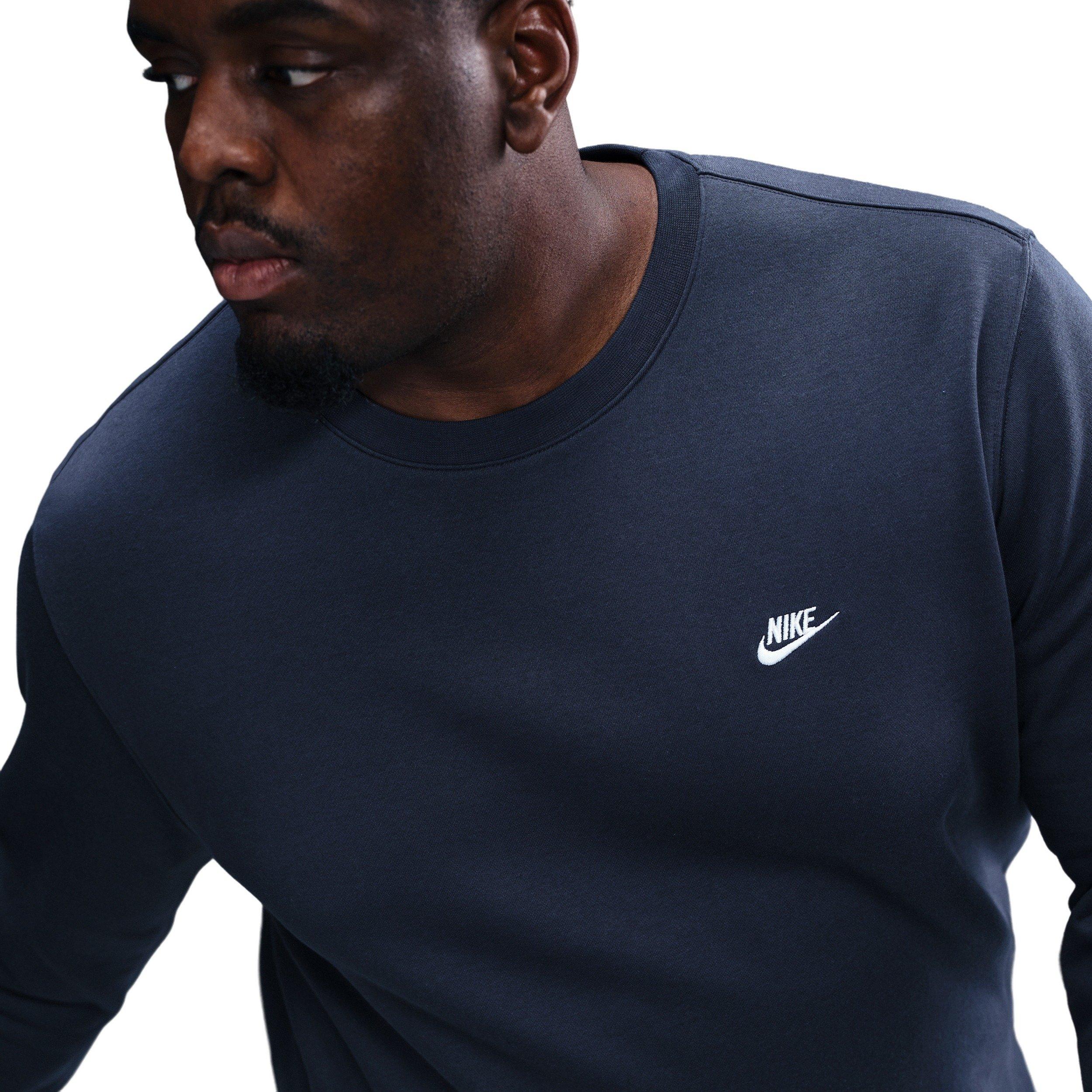 Nike Men's Club BB Fleece Crew - BLUE Thumbnail View 8