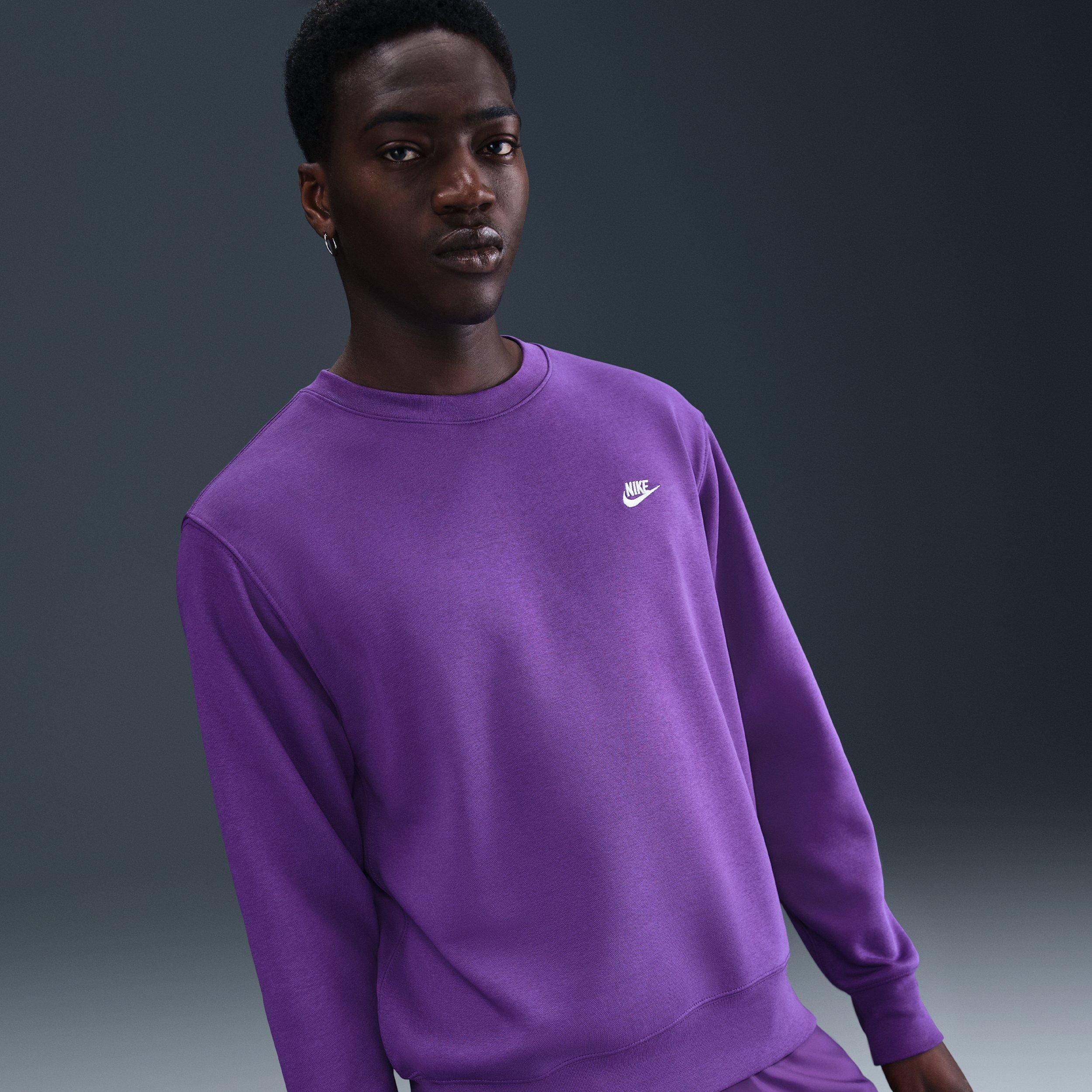 Nike Men's Club BB Fleece Crew - PURPLE Thumbnail View 3