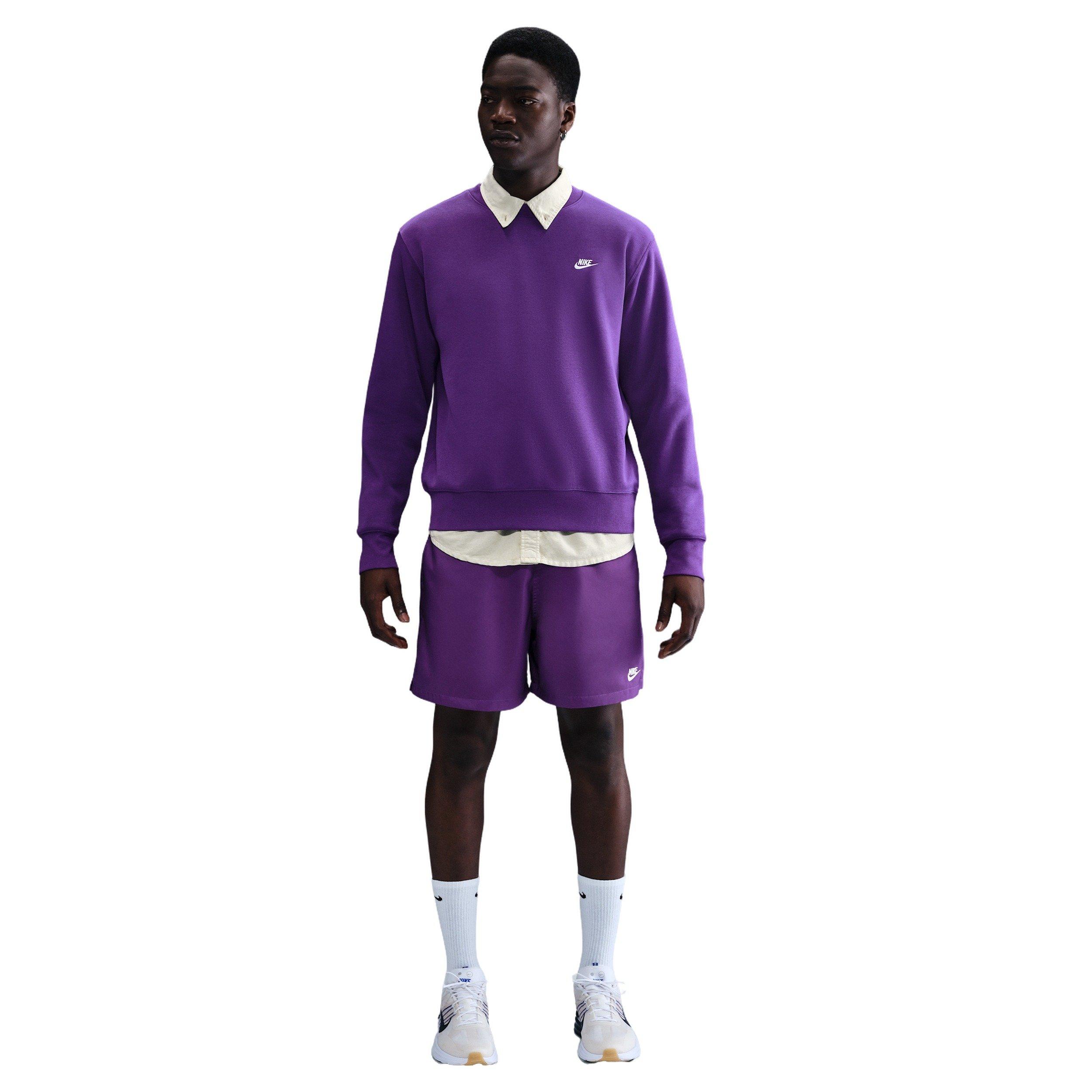 Nike Men's Club BB Fleece Crew - PURPLE Thumbnail View 1