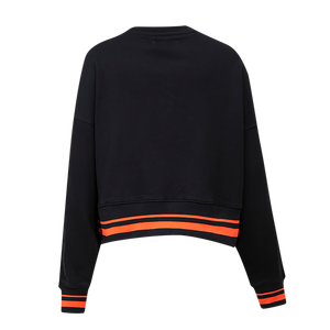 Pro Standard Women's MLB San Francisco Giants Mashup Rib Fleece Crewneck -Black/Orange