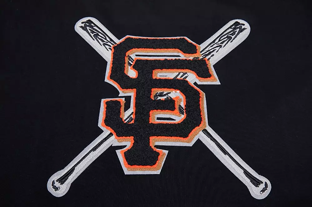 Pro Standard Women's MLB San Francisco Giants Mashup Rib Fleece Crewneck - Black/Orange - BLACK/ORANGE