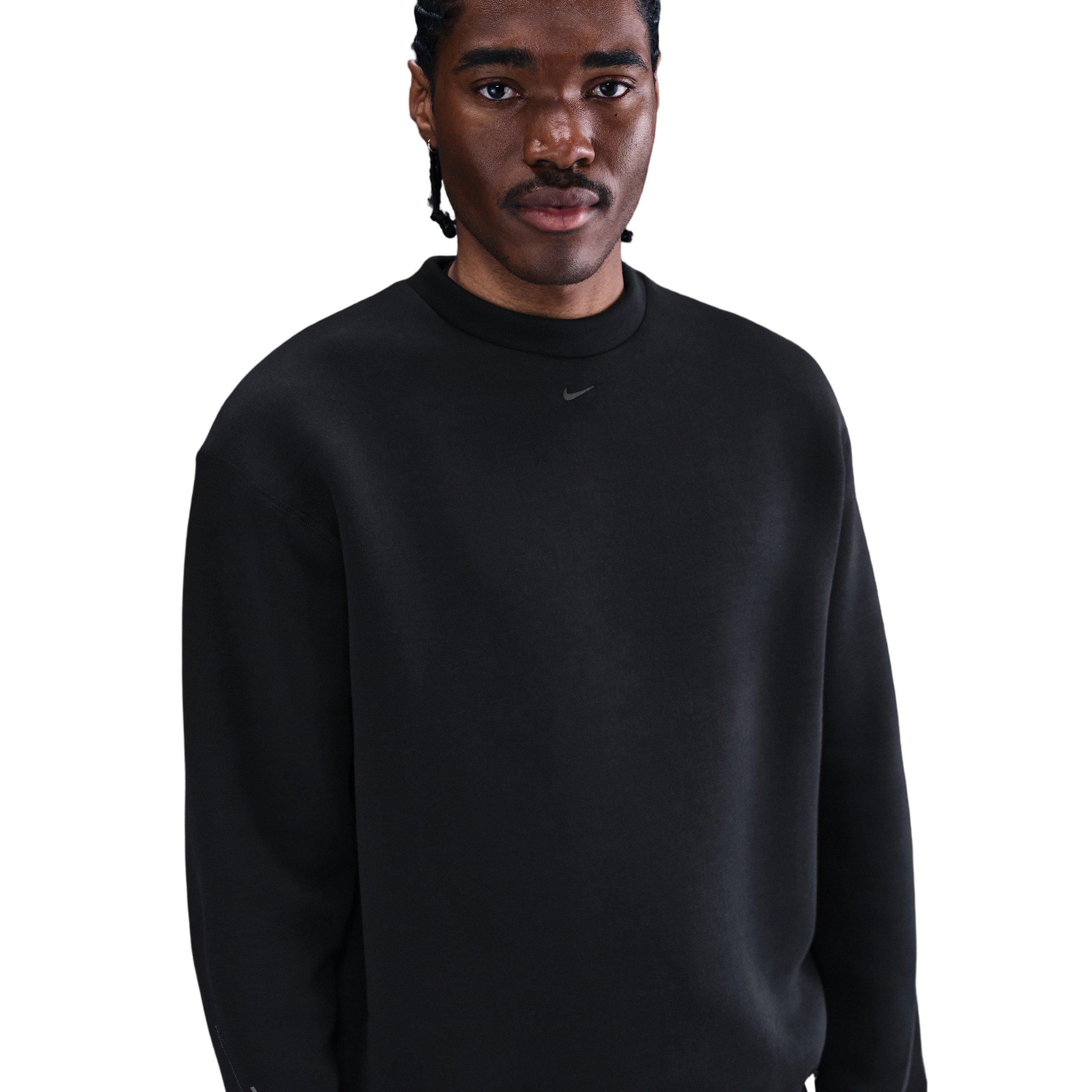 Nike Men's Tech Fleece Loose Fit Crew - Black - BLACK Thumbnail View 1