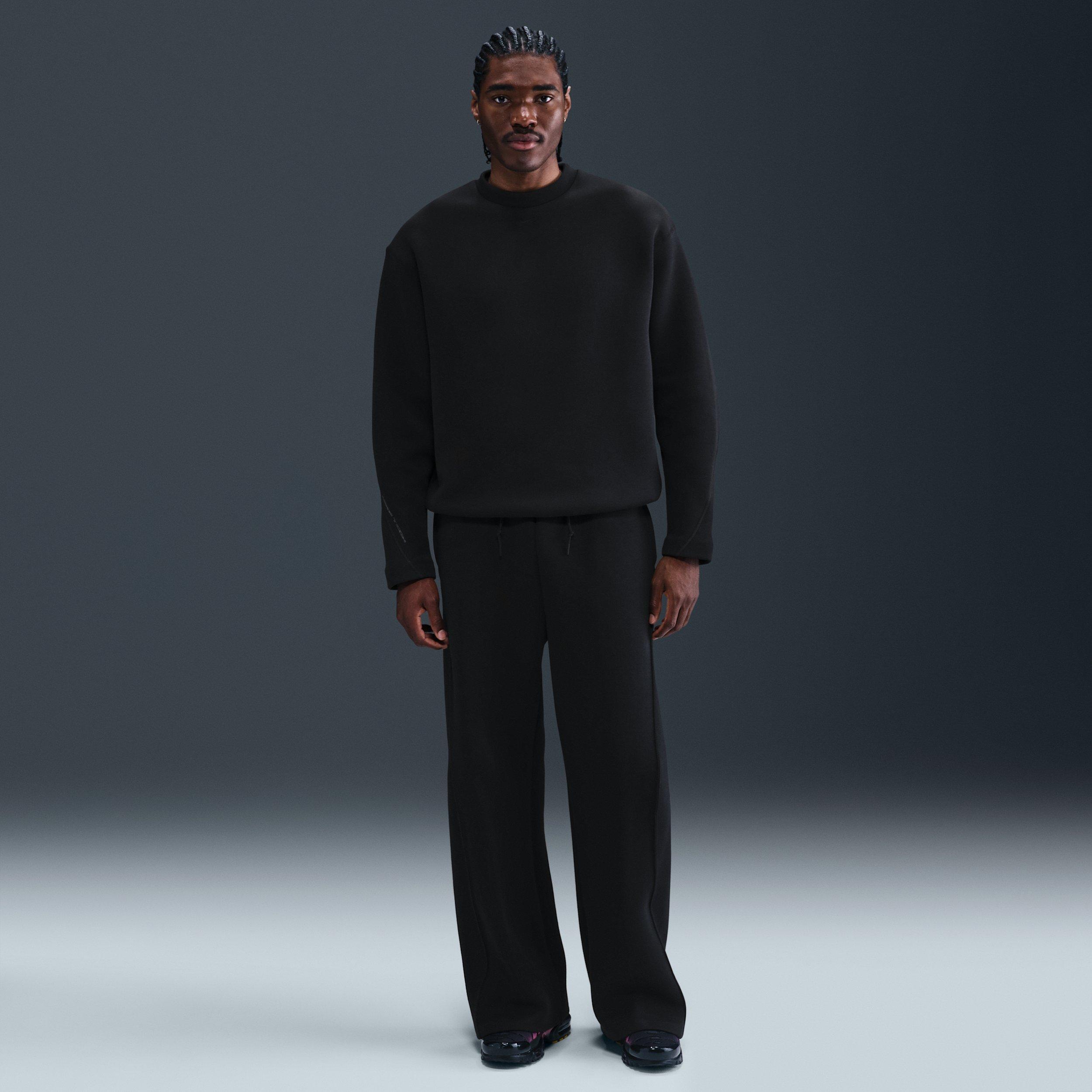 Nike Men's Tech Fleece Loose Fit Crew -Black - BLACK Thumbnail View 4