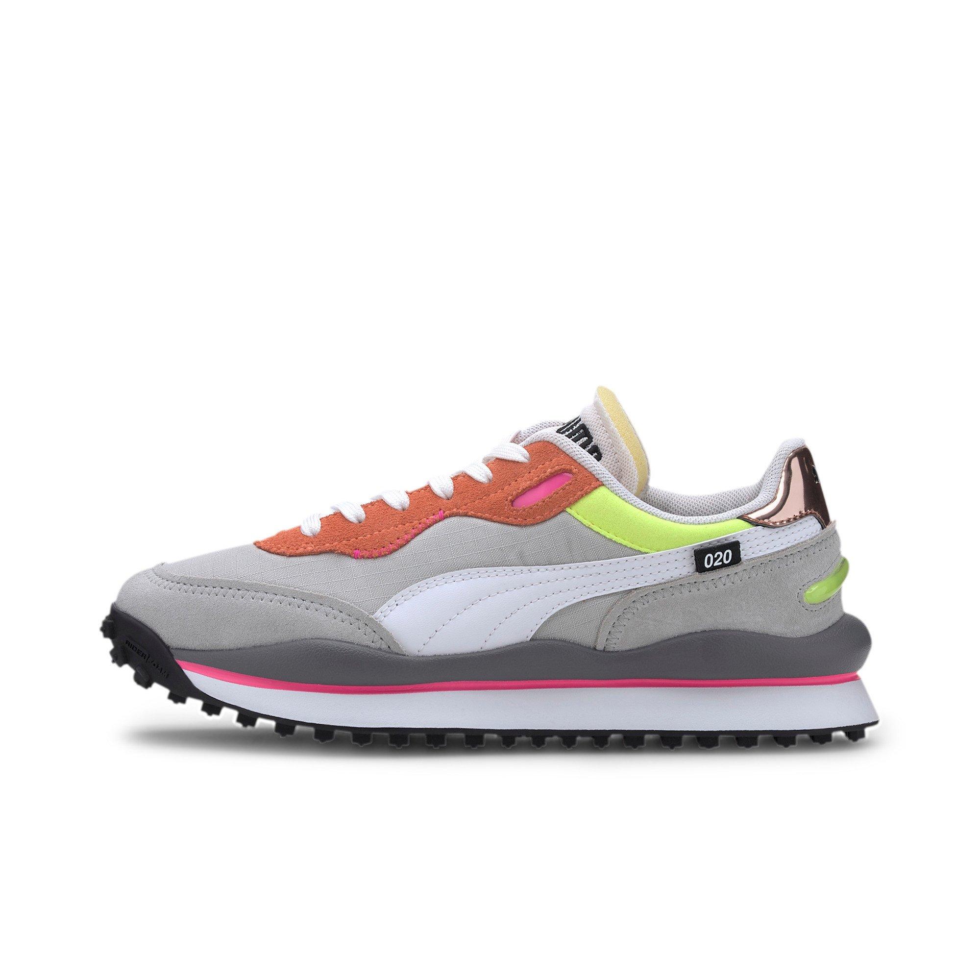 PUMA Style Rider Play On "Orange/Grey" Women's Sneakers - ORANGE Thumbnail View 2