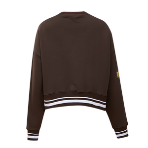 Pro Standard Women's MLB San Diego PadresTEAM Mashup Rib Fleece Crewneck -Brown