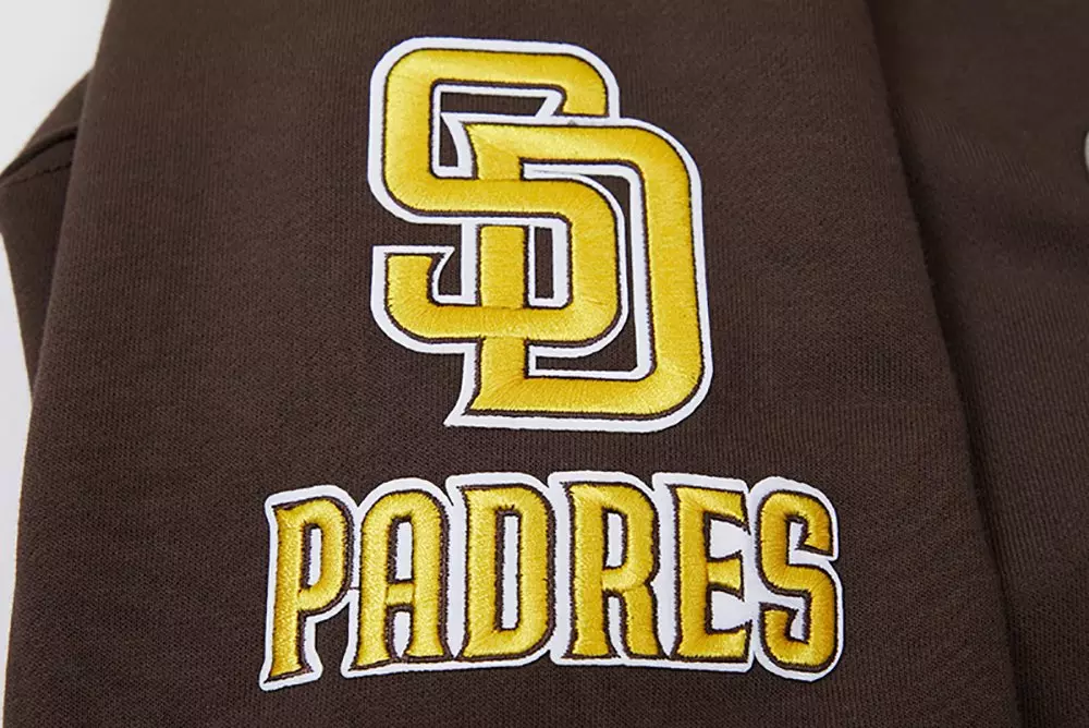 Pro Standard Women's MLB San Diego PadresTEAM Mashup Rib Fleece Crewneck - Brown - BROWN