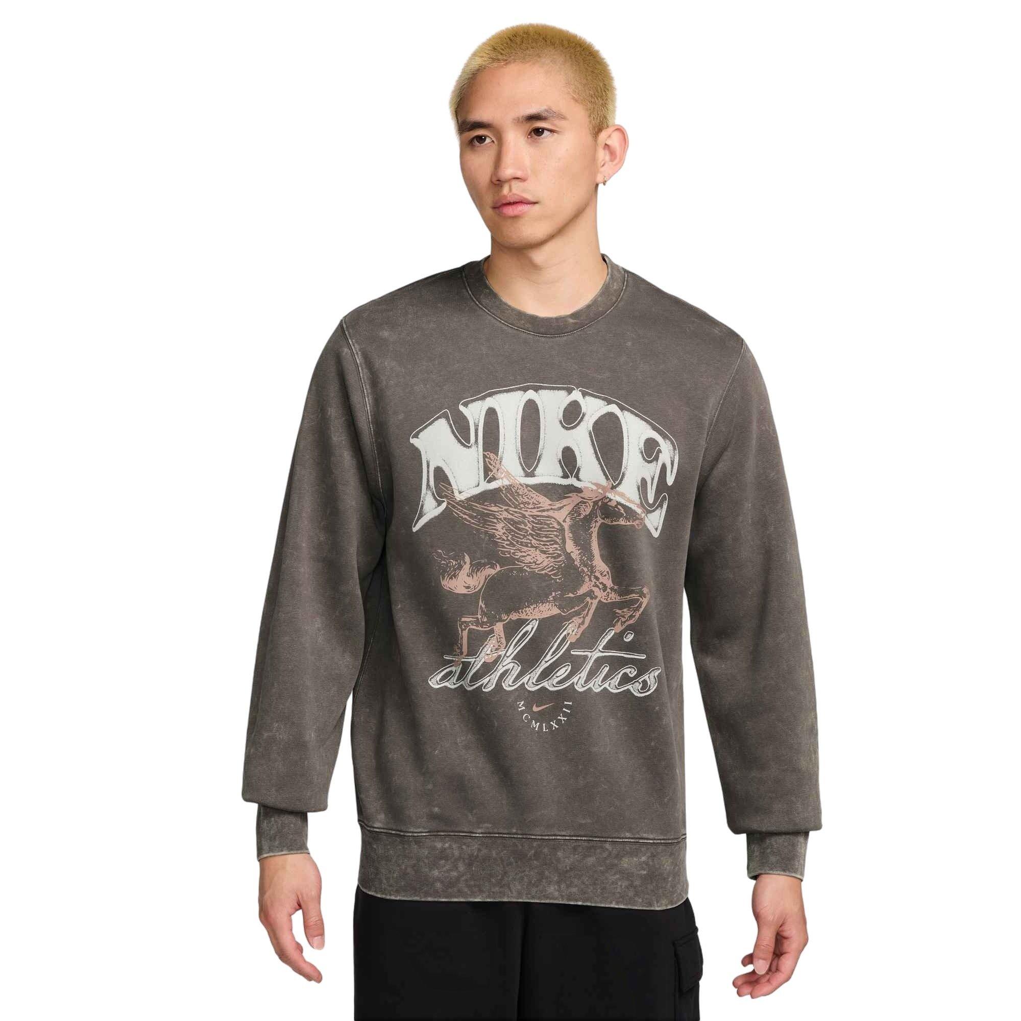 Nike Men's Sportswear Club BB Fleece Crew -Grey - GREY Thumbnail View 1