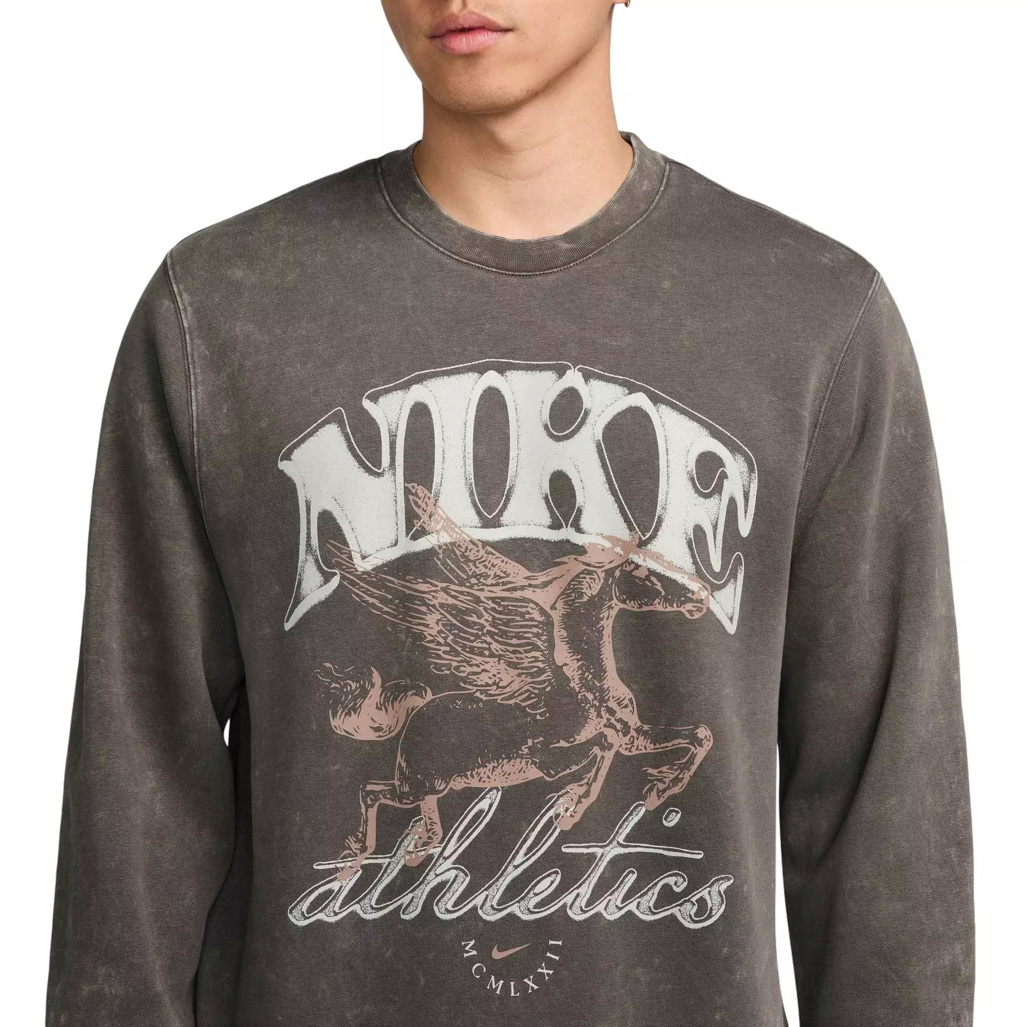 Nike Men's Sportswear Club BB Fleece Crew -Grey - GREY