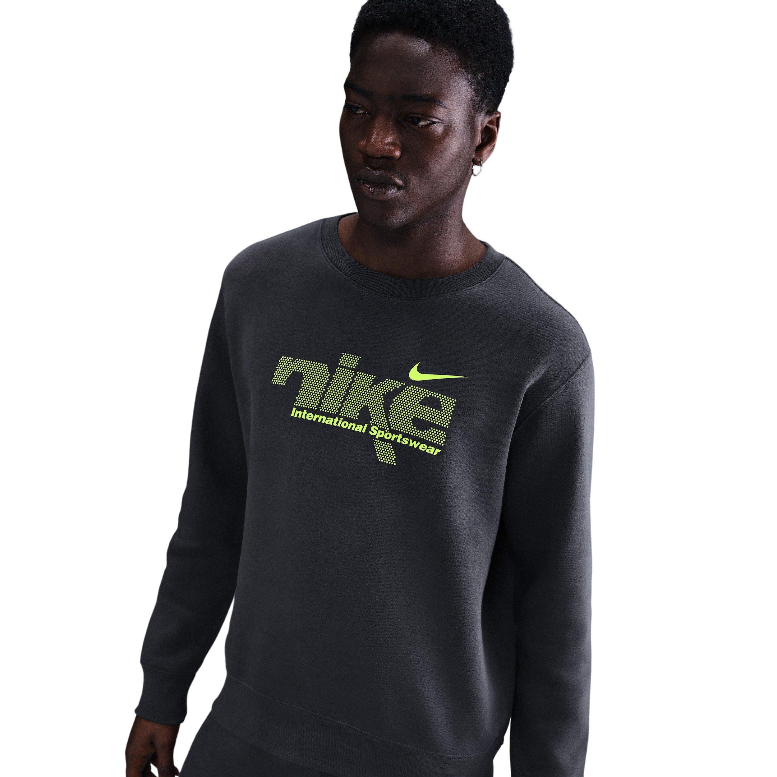 Nike Men's Sportswear Club BB Fleece Swoosh Sport Crew - GREY Thumbnail View 1