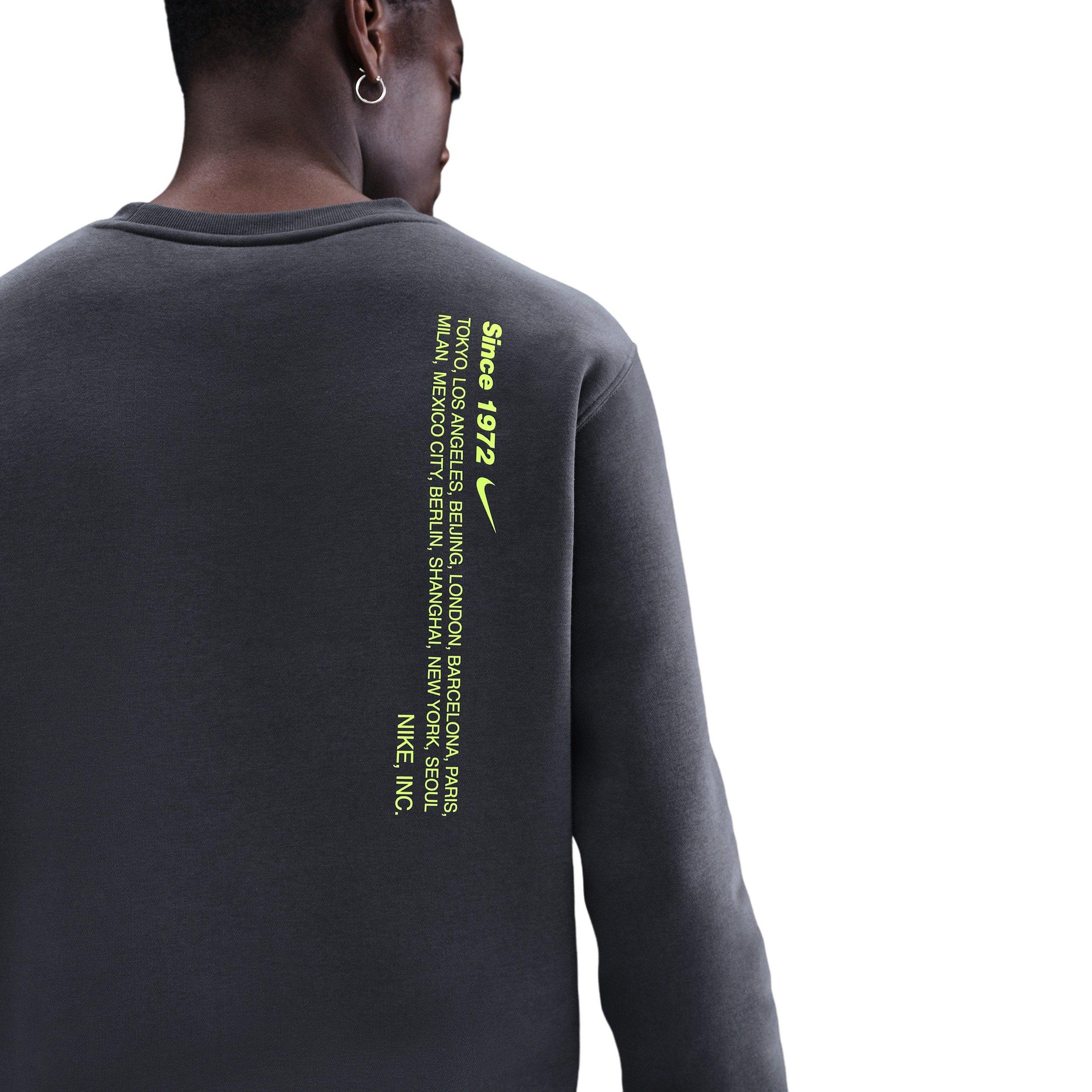 Nike Men's Sportswear Club BB Fleece Swoosh Sport Crew - GREY Thumbnail View 2