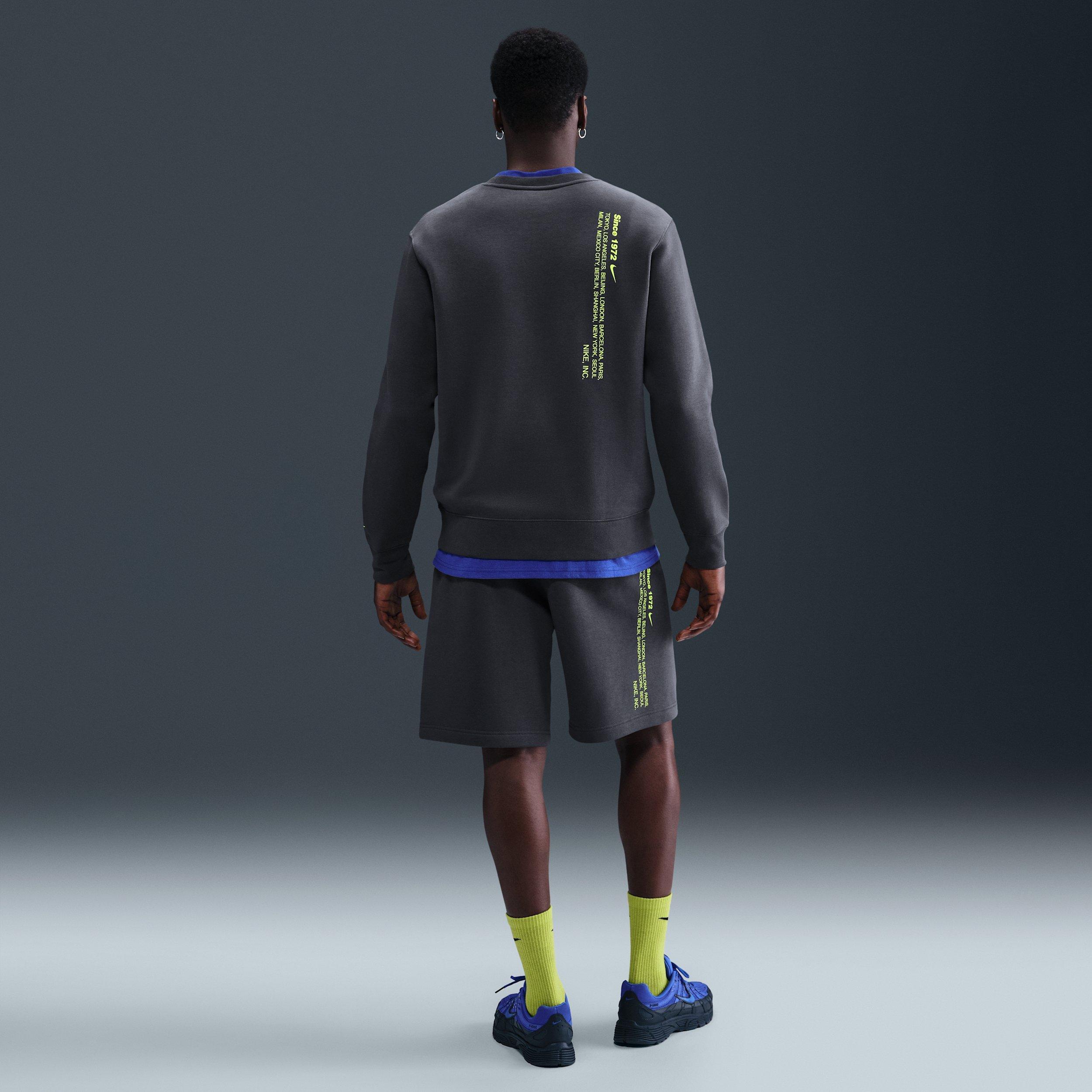 Nike Men's Sportswear Club BB Fleece Swoosh Sport Crew - GREY Thumbnail View 5