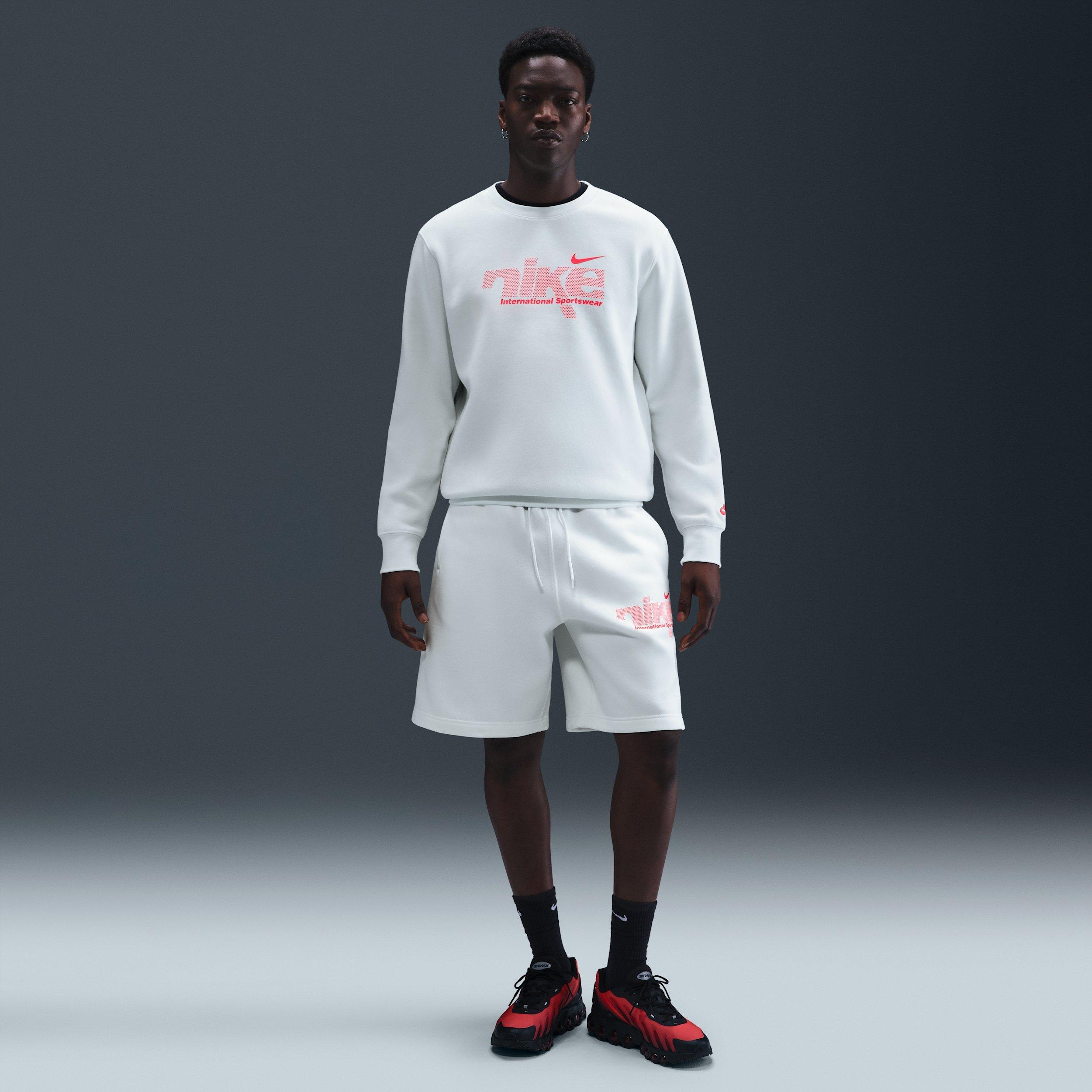 Nike Men's Sportswear Club BB Fleece Swoosh Sport Crew - WHITE Thumbnail View 4