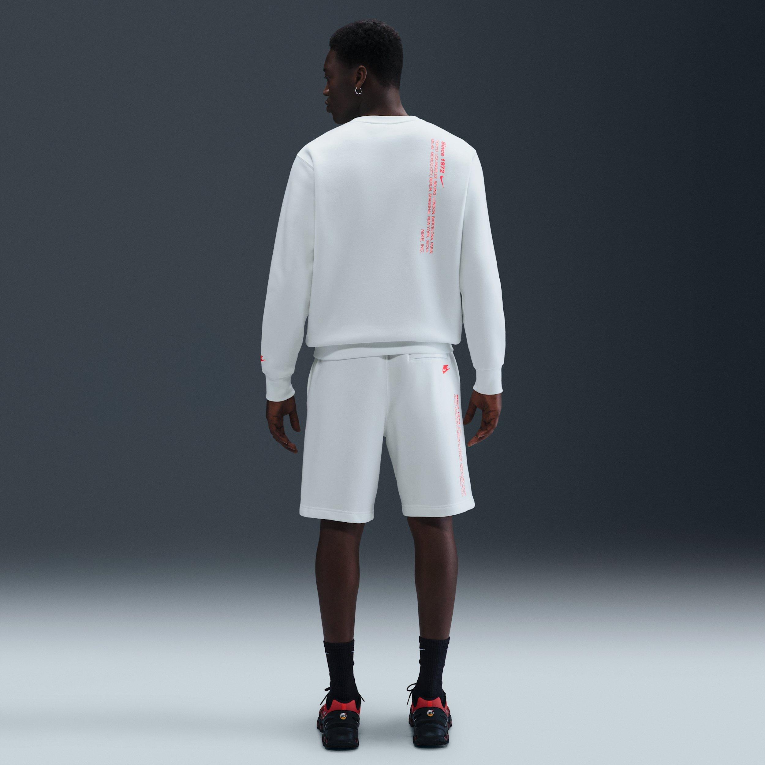 Nike Men's Sportswear Club BB Fleece Swoosh Sport Crew - WHITE Thumbnail View 5