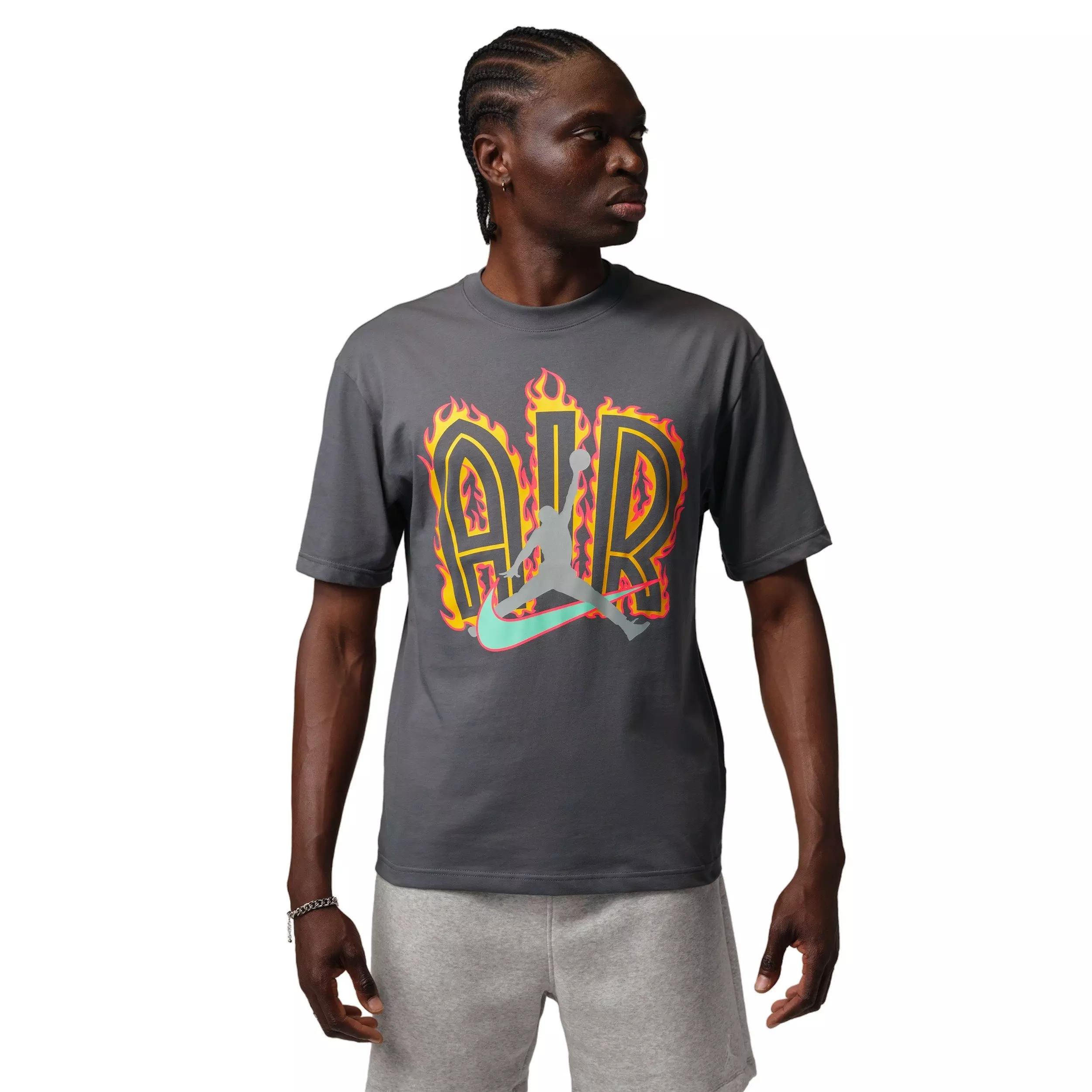 Jordan Men's Air Script Graphic Short-Sleeve T-Shirt - GREY