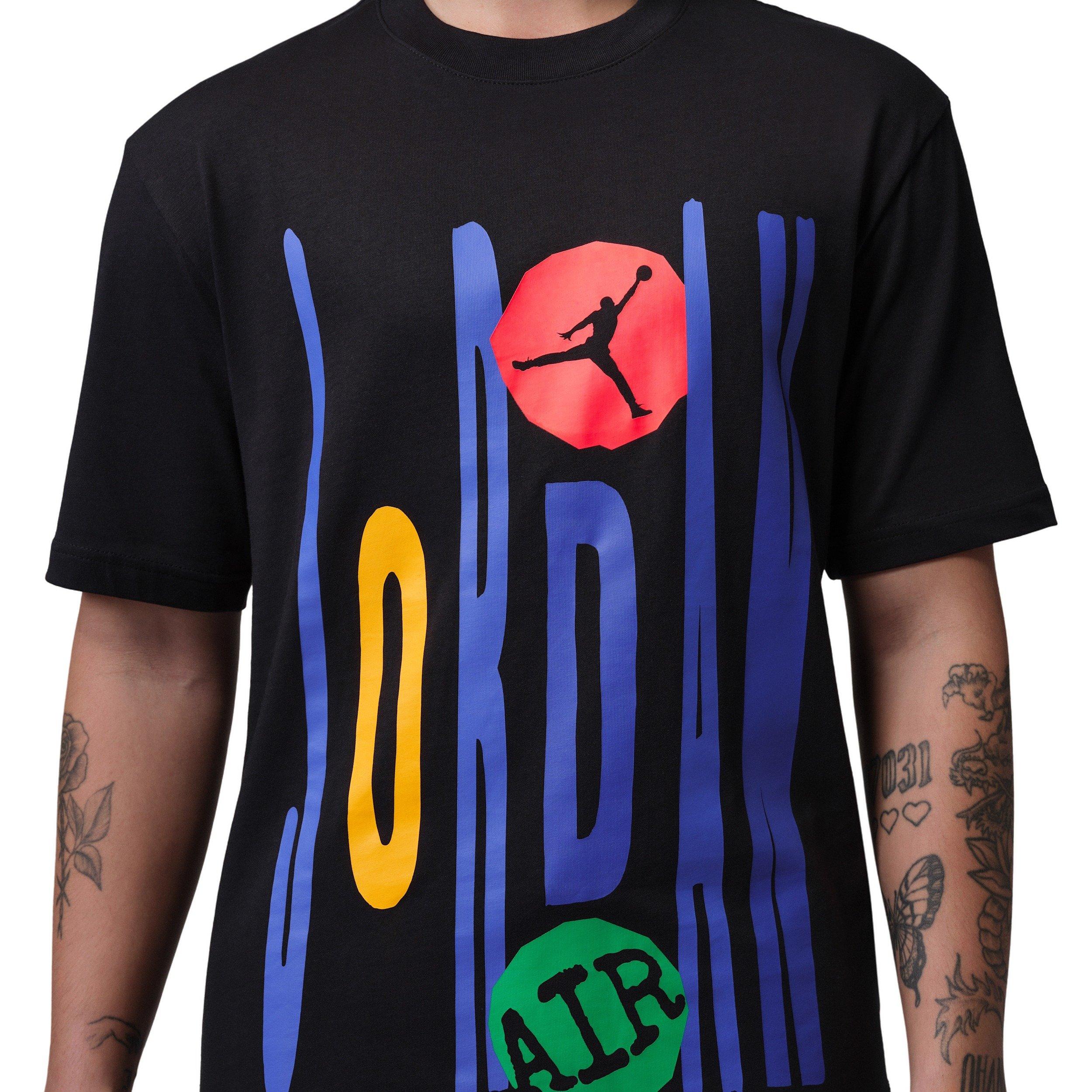 Jordan Men's Technicolor WM Graphic T-Shirt - Black - BLACK Thumbnail View 4