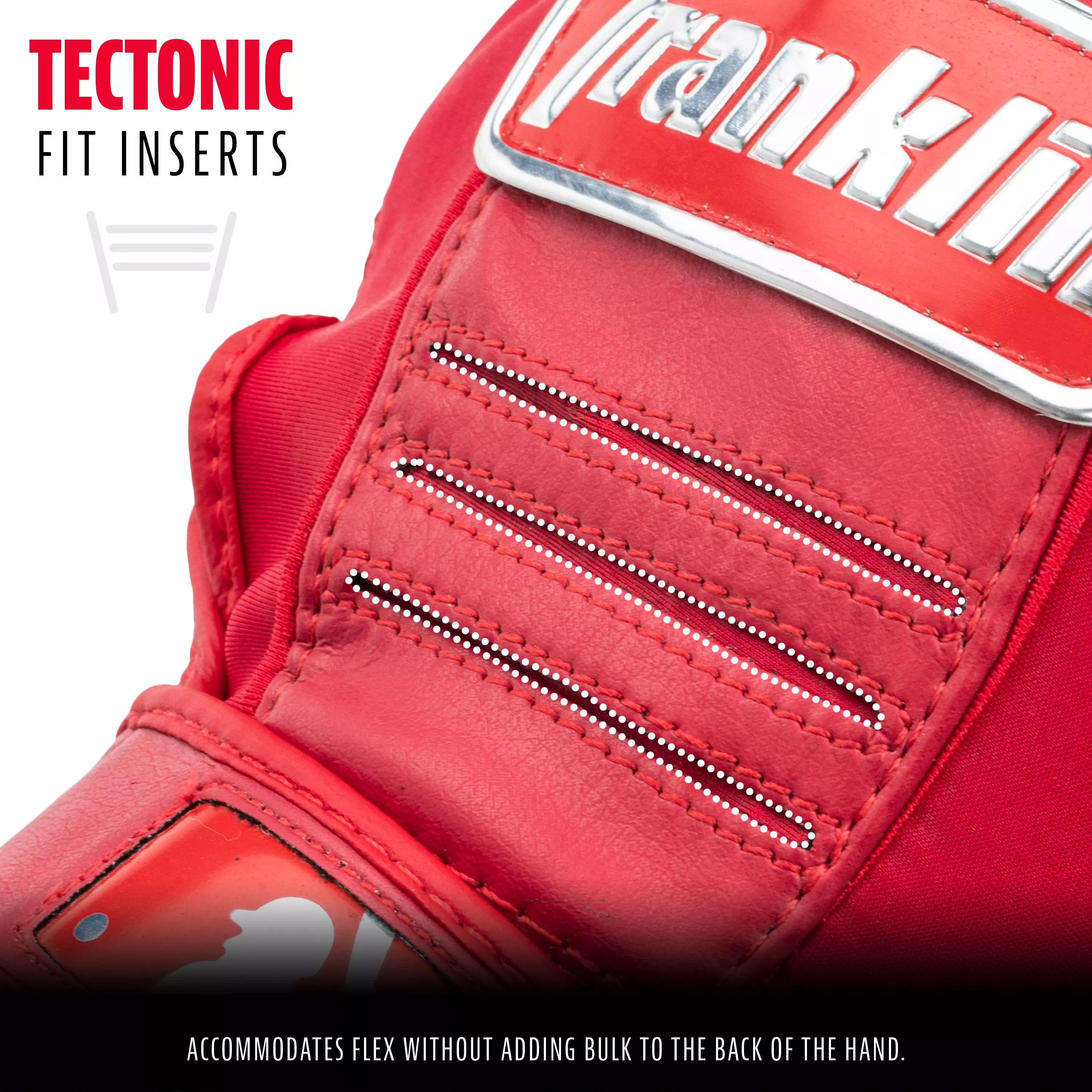 Franklin Youth CFX Pro Chrome Dip Baseball Batting Gloves Red - RED