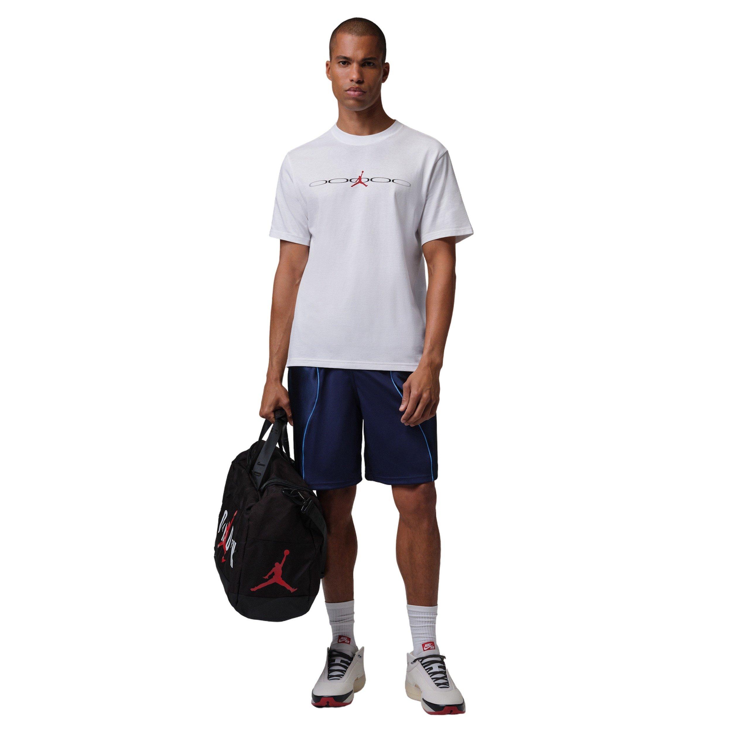 Jordan Men's Sport Dri-FIT Graphic Crew 3 T-Shirt - WHITE Thumbnail View 5